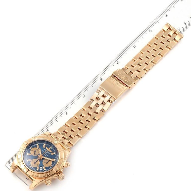 Breitling Chronomat Evolution 18k Rose Gold Mens Watch HB0110 Box Papers  For Sale at 1stDibs