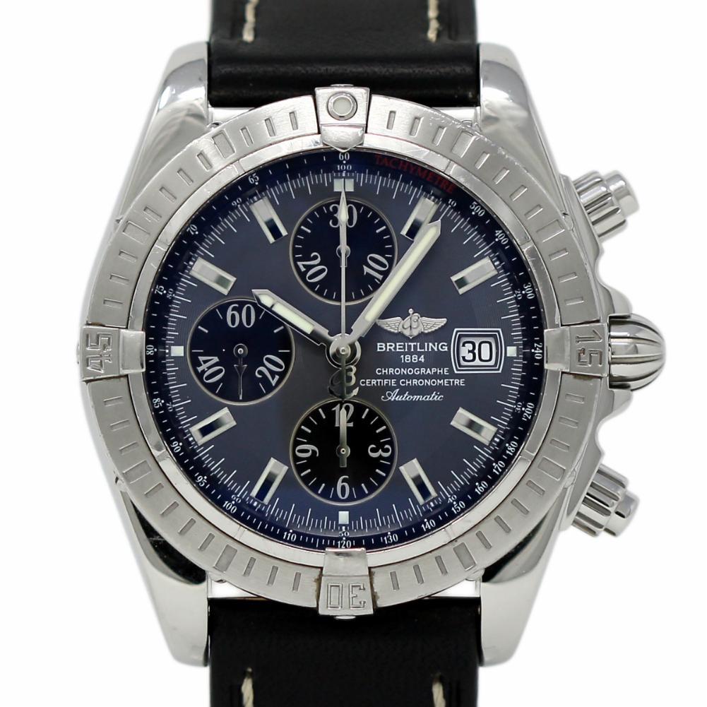 Breitling Chronomat Evolution A13356 Stainless Steel Leather 2 Year Warranty