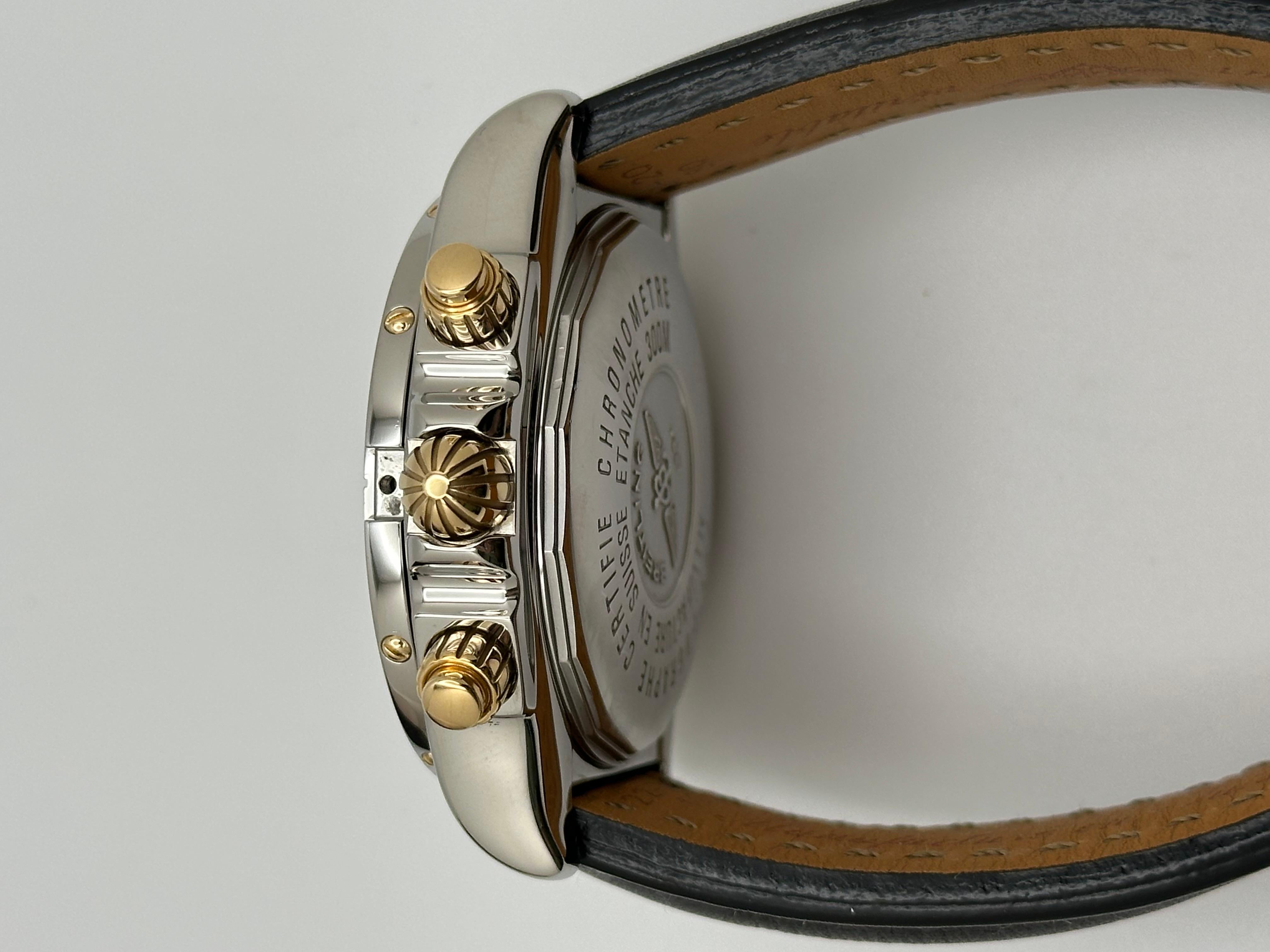 Breitling Chronomat Evolution B13356 Oro amarillo de 18 quilates Correa de piel de acero Folleto en venta 2