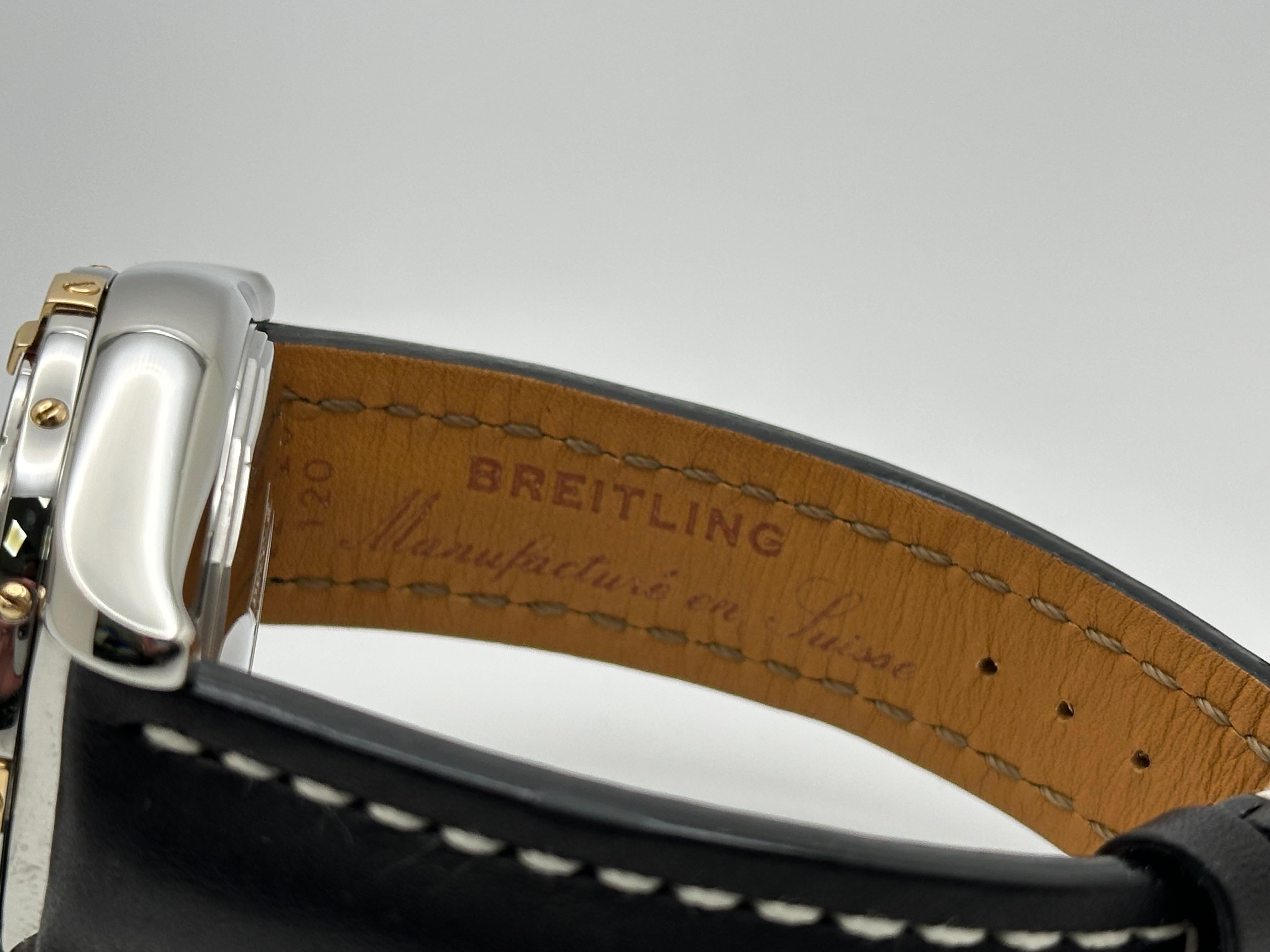 Breitling Chronomat Evolution B13356 Oro amarillo de 18 quilates Correa de piel de acero Folleto en venta 5
