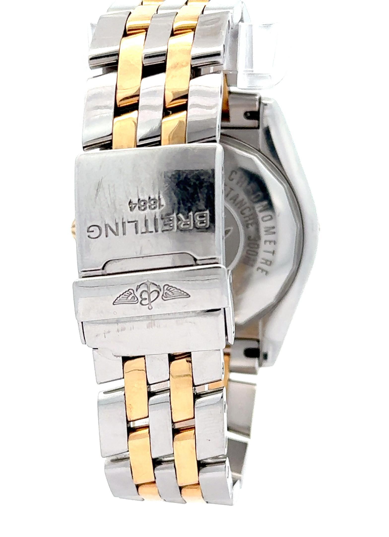 Breitling Chronomat Evolution B13356 44mm MoP Zifferblatt zwei Töne Armbanduhr im Zustand „Gut“ im Angebot in Palm Beach, FL