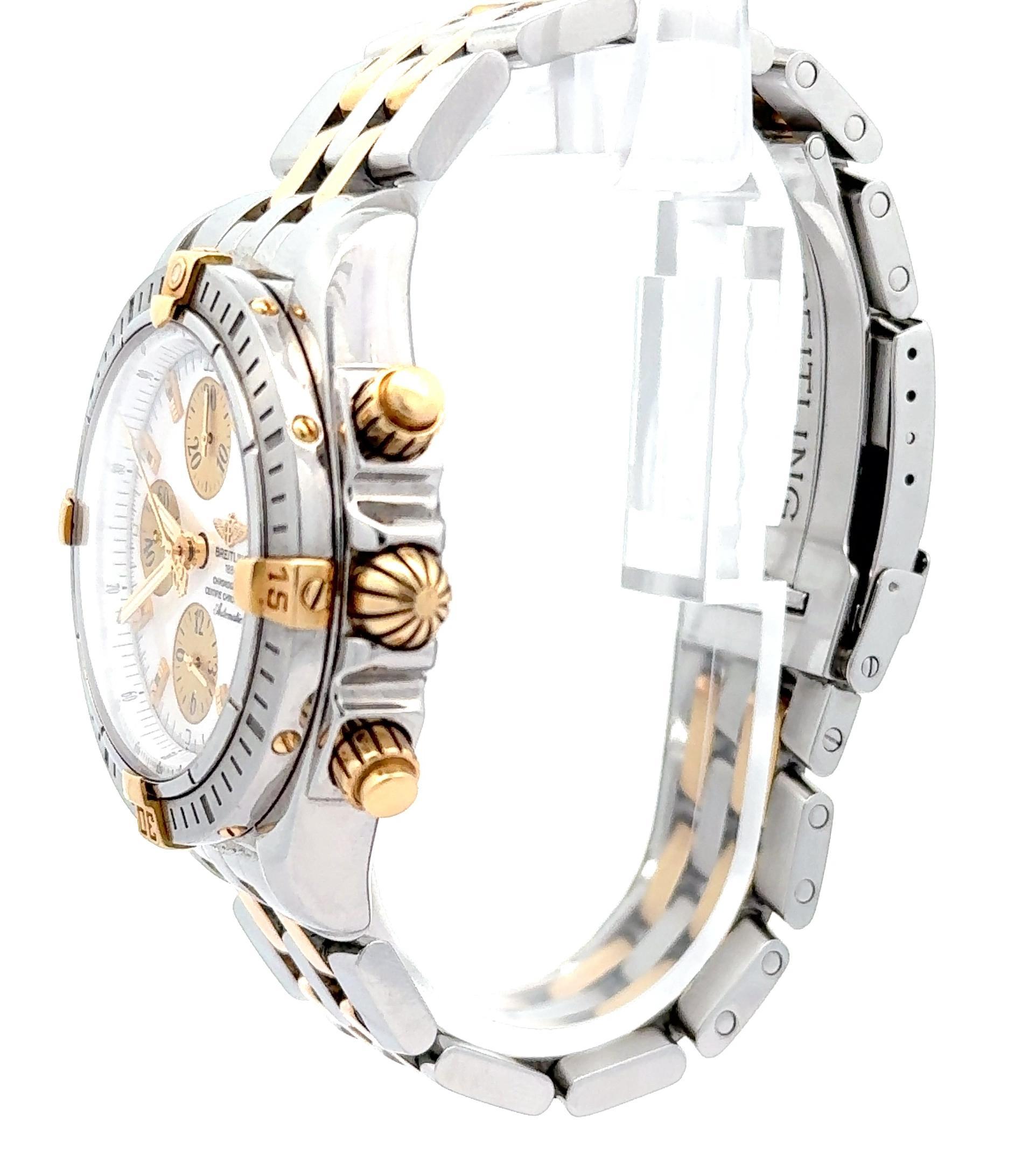 Breitling Chronomat Evolution B13356 44mm MoP Zifferblatt zwei Töne Armbanduhr im Angebot 1