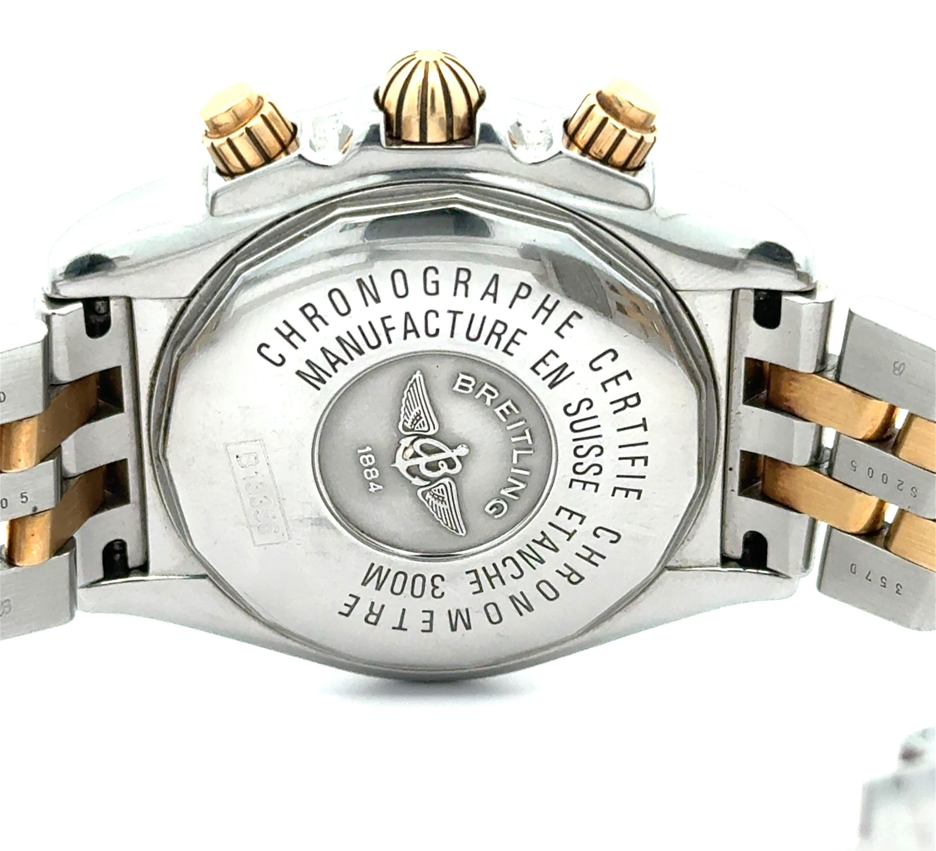 Breitling Chronomat Evolution B13356 44mm MoP Zifferblatt zwei Töne Armbanduhr im Angebot 2