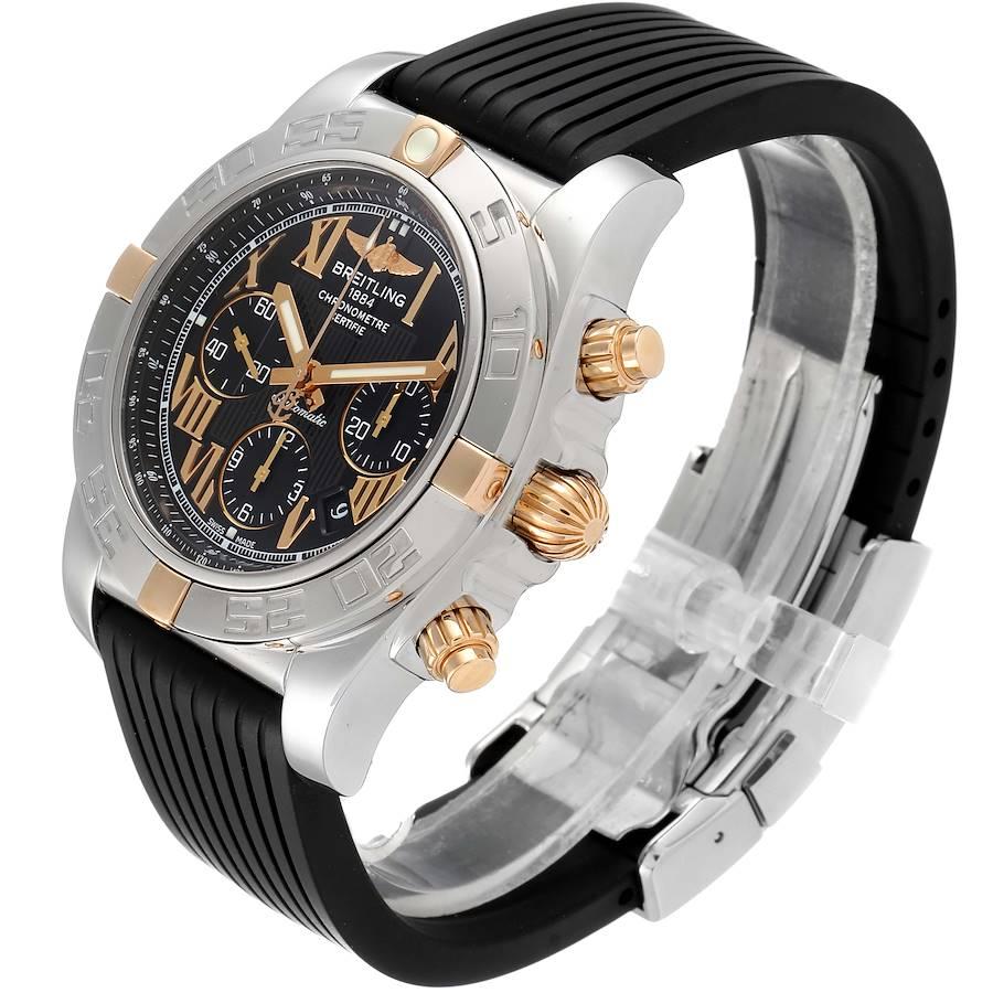 Breitling Chronomat Evolution Black Dial Steel Rose Gold Men's Watch CB0110 For Sale 1