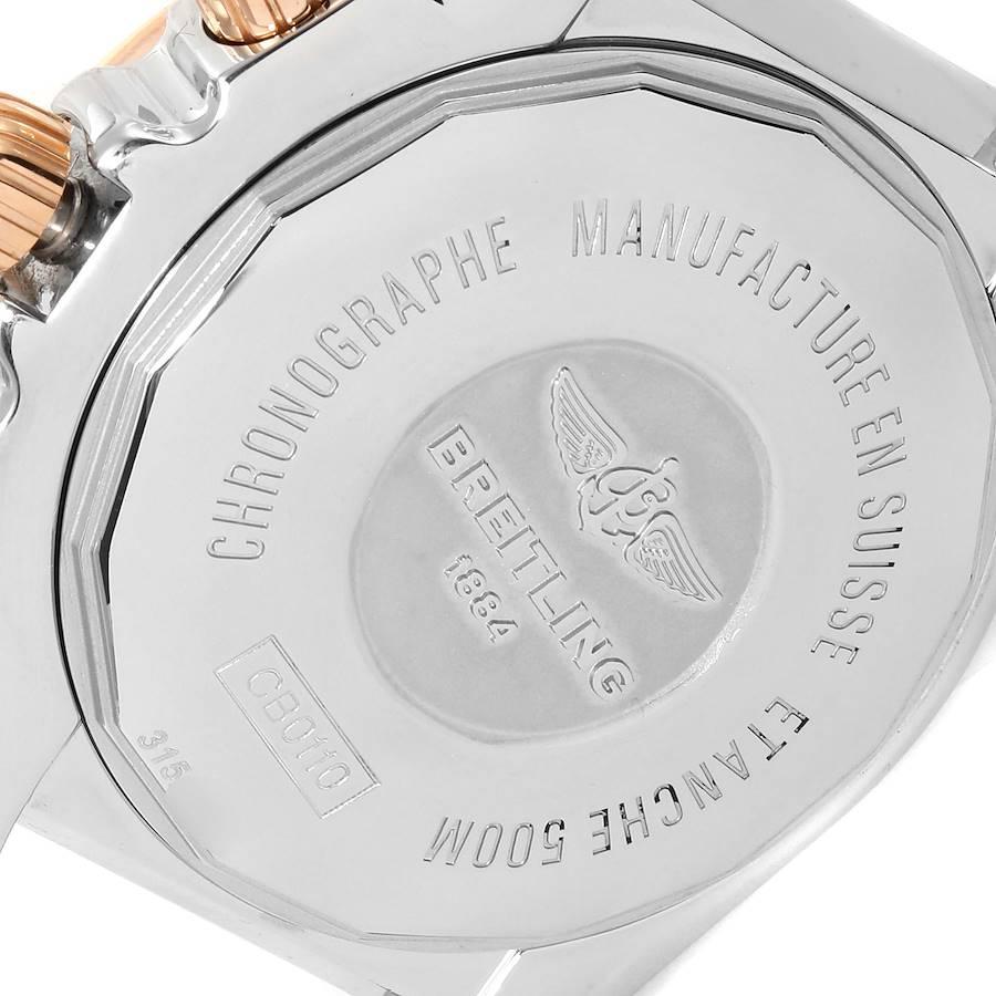 Breitling Chronomat Evolution Black Dial Steel Rose Gold Men's Watch CB0110 For Sale 1