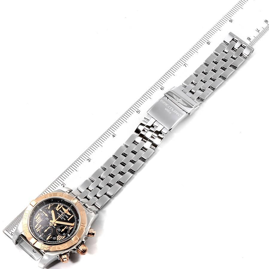 Breitling Chronomat Evolution Black Dial Steel Rose Gold Men's Watch CB0110 3