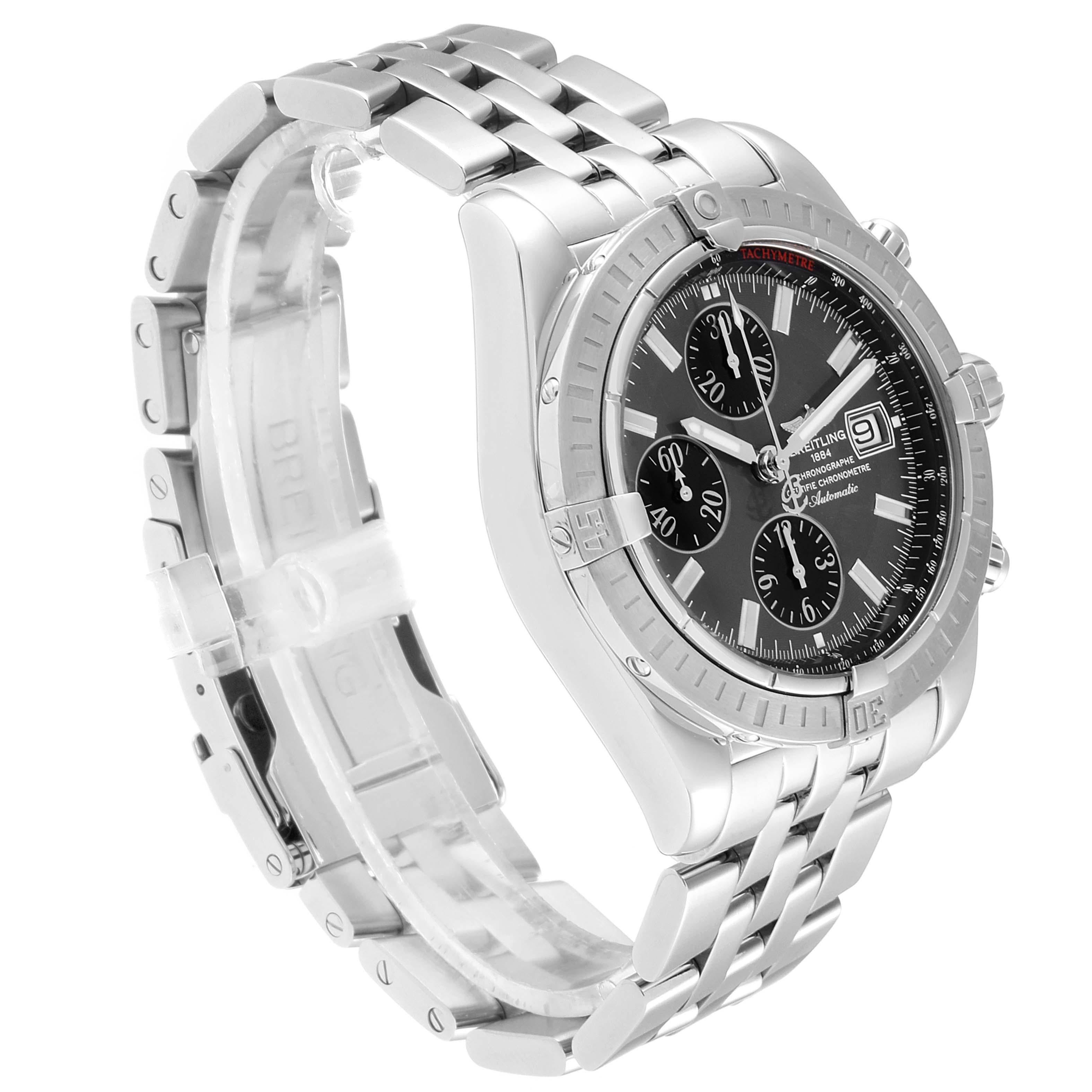 Breitling Chronomat Evolution Grey Dial Steel Men's Watch A13356 In Excellent Condition In Atlanta, GA