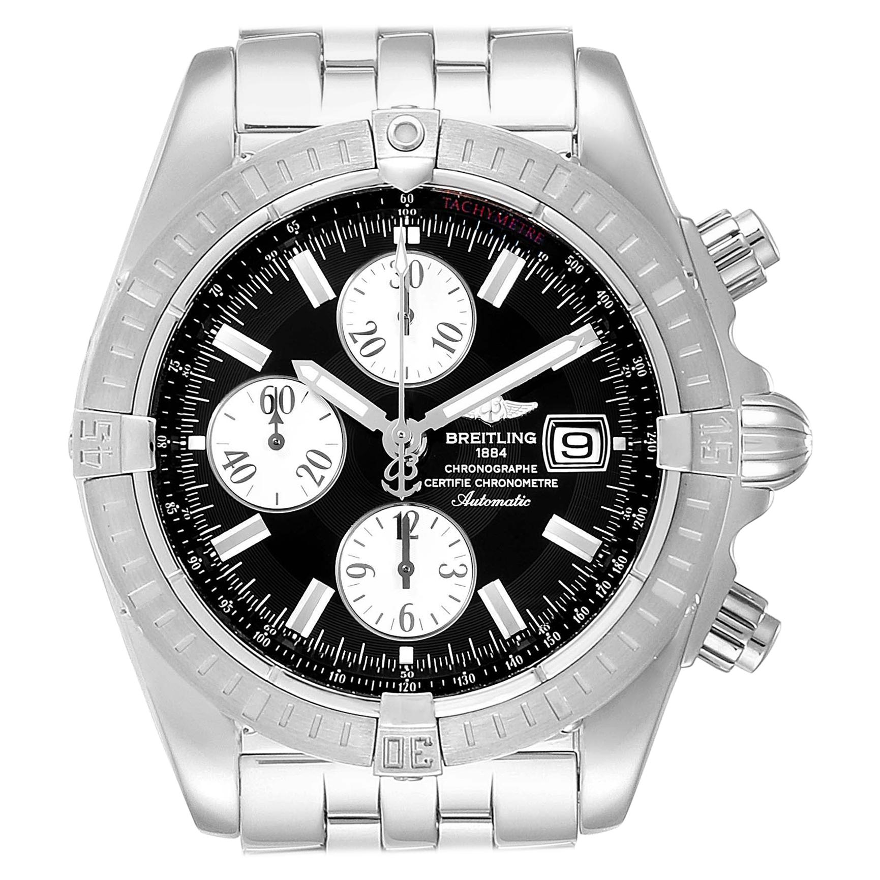 Breitling Chronomat Evolution Steel Black Dial Steel Men's Watch A13356