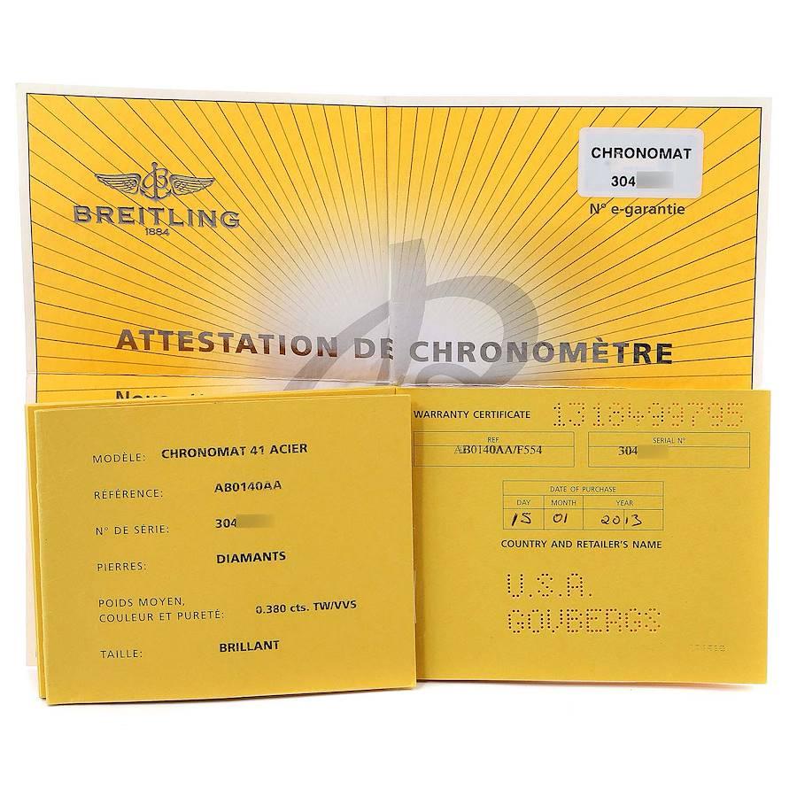 Breitling Chronomat Evolution Steel Diamond Men's Watch AB0140 Box Papers 4