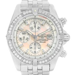 Breitling Chronomat Evolution Steel Mother of Pearl Diamond Men's Watch A13356