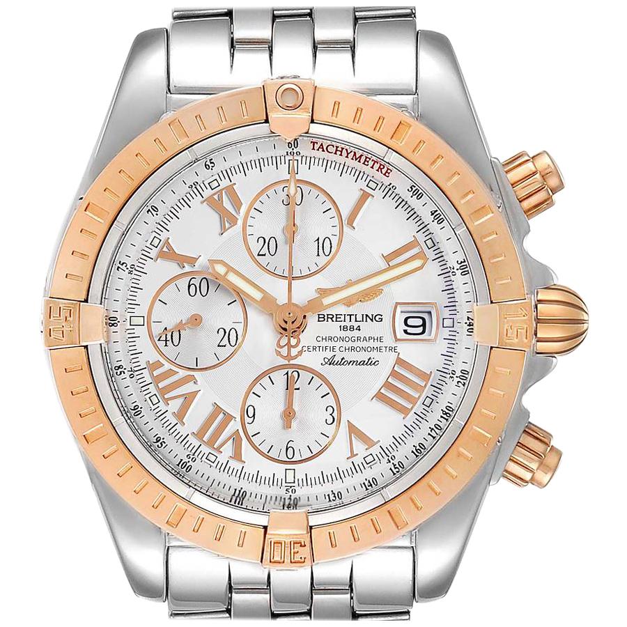 Breitling Chronomat Evolution Steel Rose Gold Men's Watch C13356 Papers