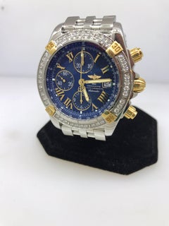 Breitling Chronomat Evolution Two-Tone Diamond Bezel Chronograph Men's Watch