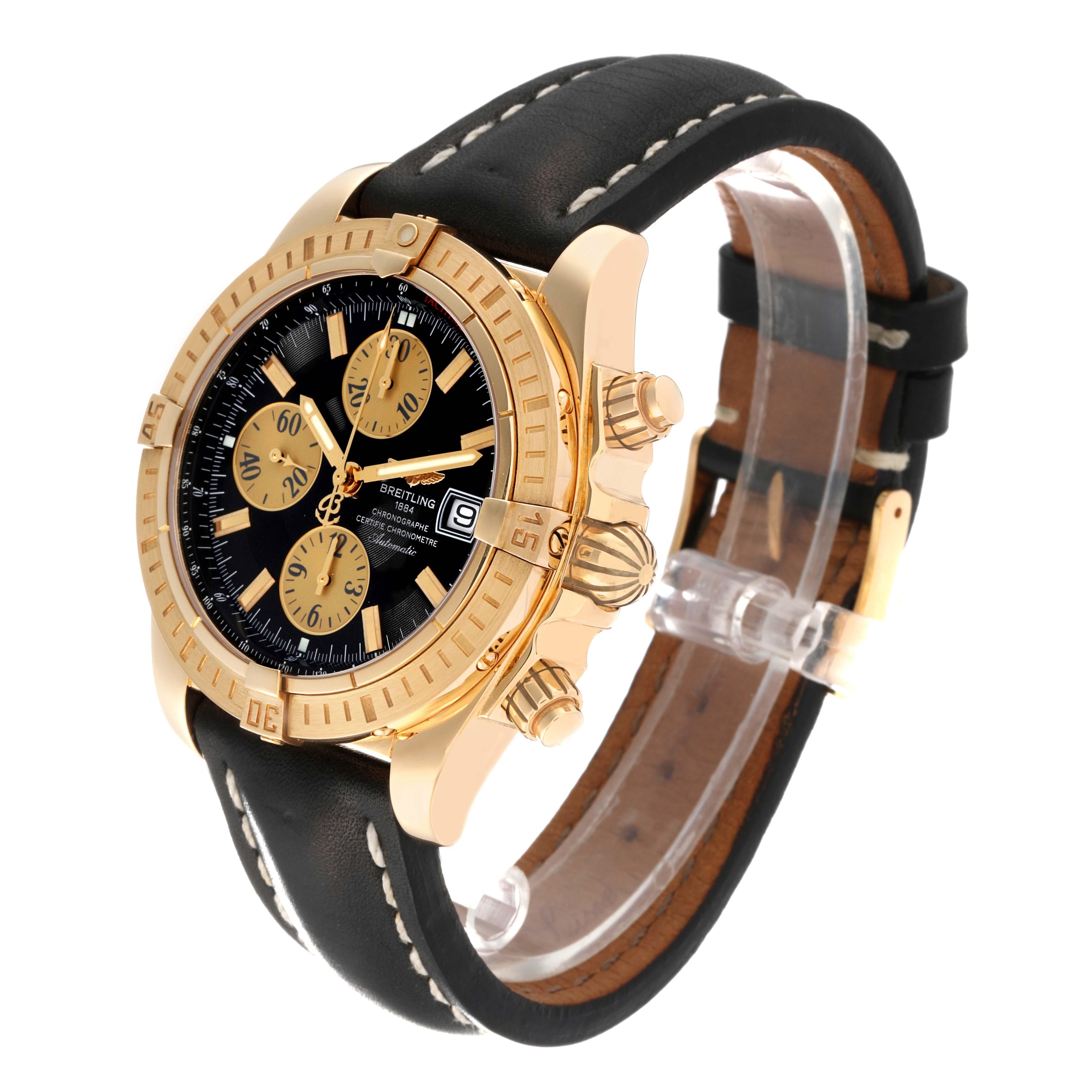 Breitling Chronomat Evolution Yellow Gold Mens Watch K13356 Box Papers 3