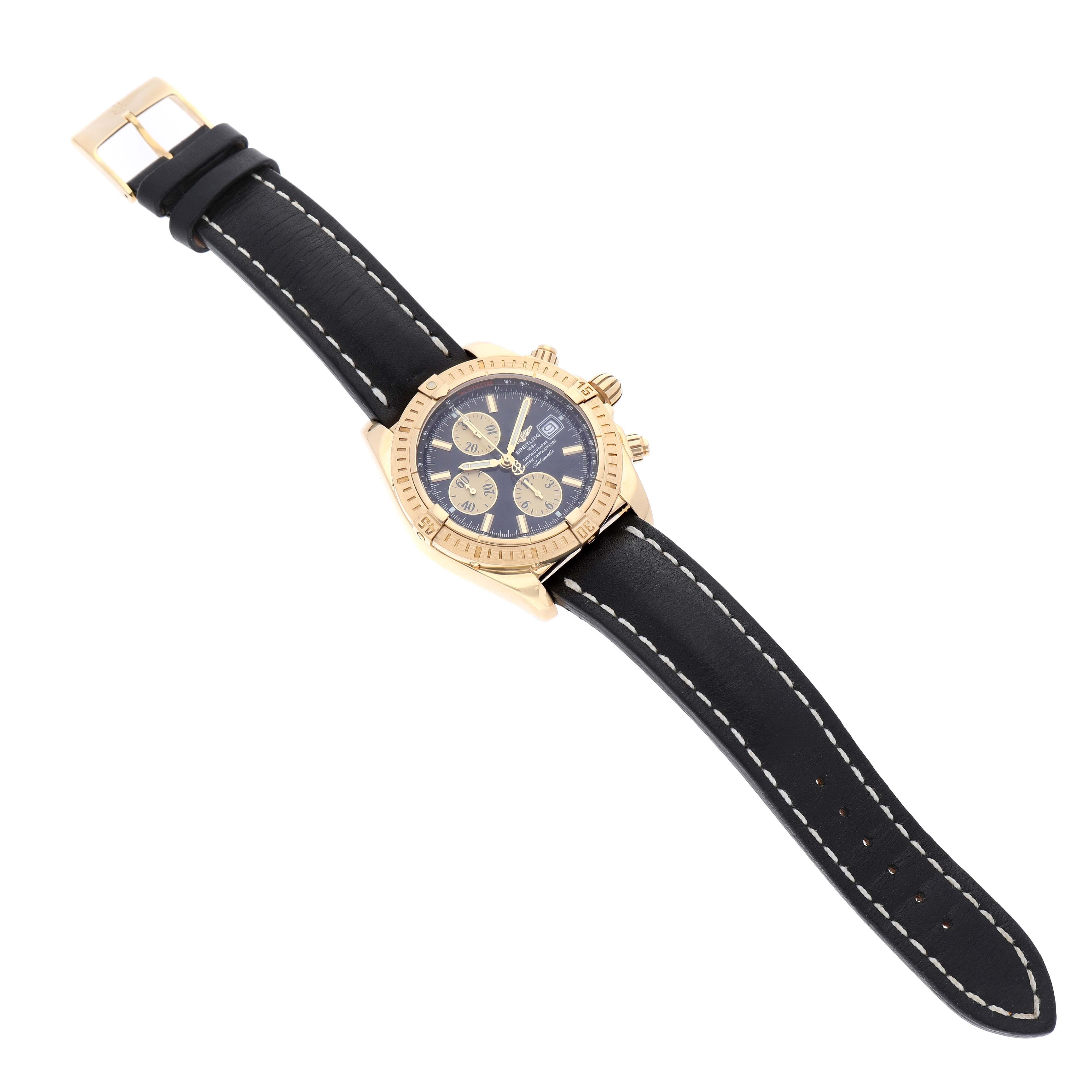 Breitling Chronomat Evolution Yellow Gold Mens Watch K13356 Box Papers 4