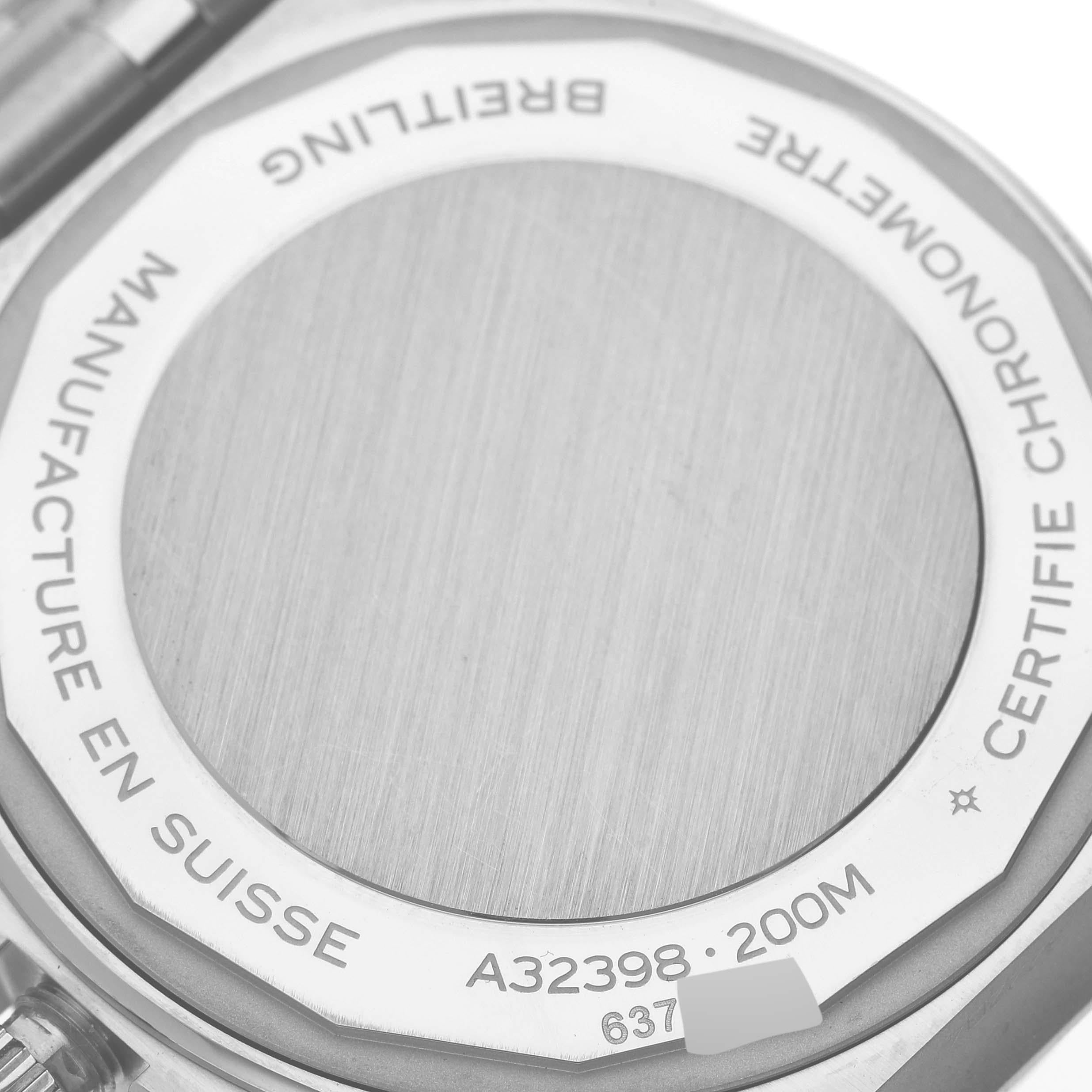 Breitling Chronomat GMT 40 Green Dial Steel Mens Watch A32398 Box Card 4