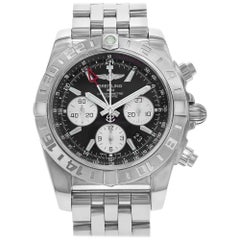 Breitling Chronomat GMT Black Dial Steel Mens Automatic Watch AB042011/BB56-375A