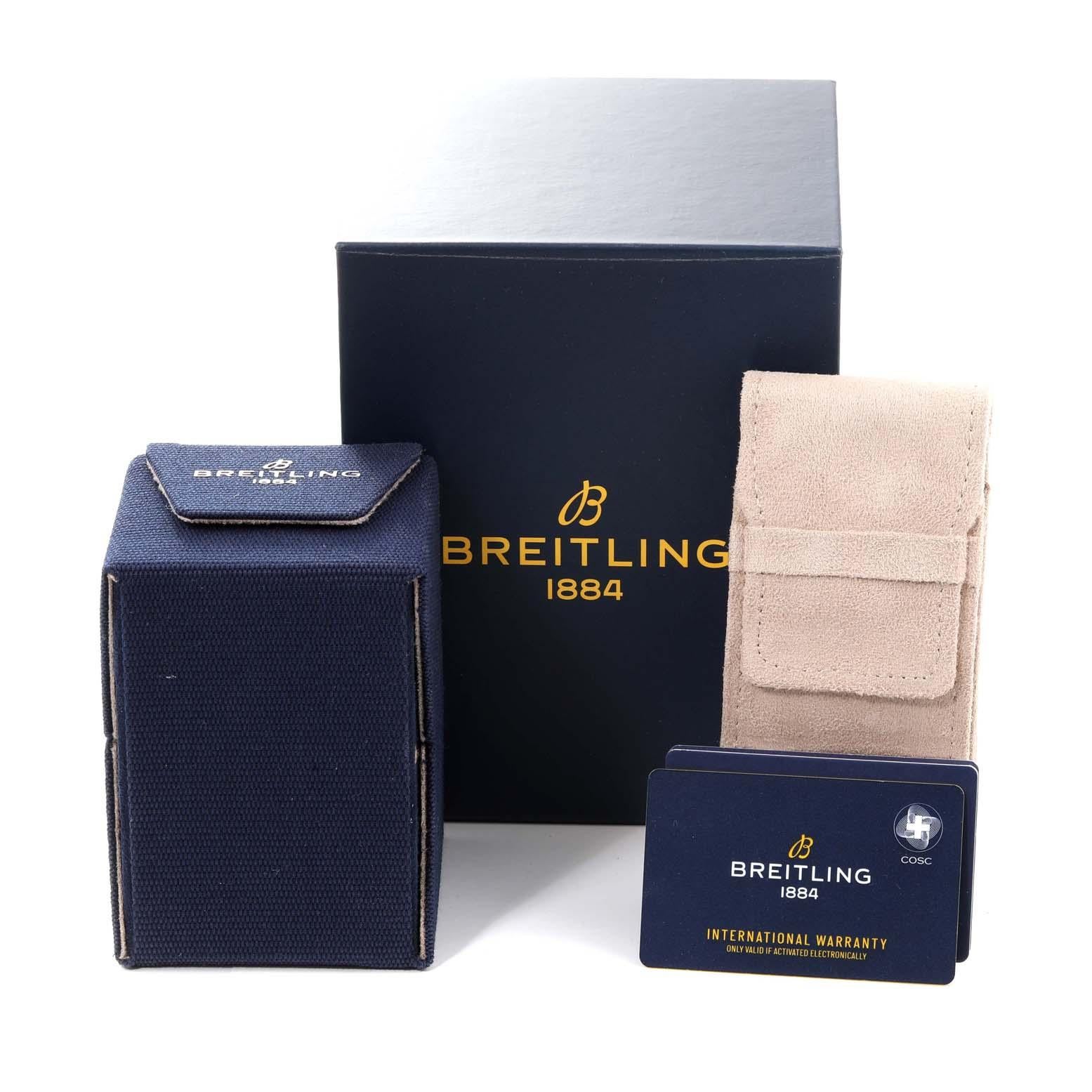 Breitling Chronomat GMT Black Dial Steel Mens Watch A32397 Box Card For Sale 7