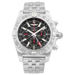 Breitling Chronomat GMT Stainless Steel Black Dial Mens Watch AB041210/BB48-384A