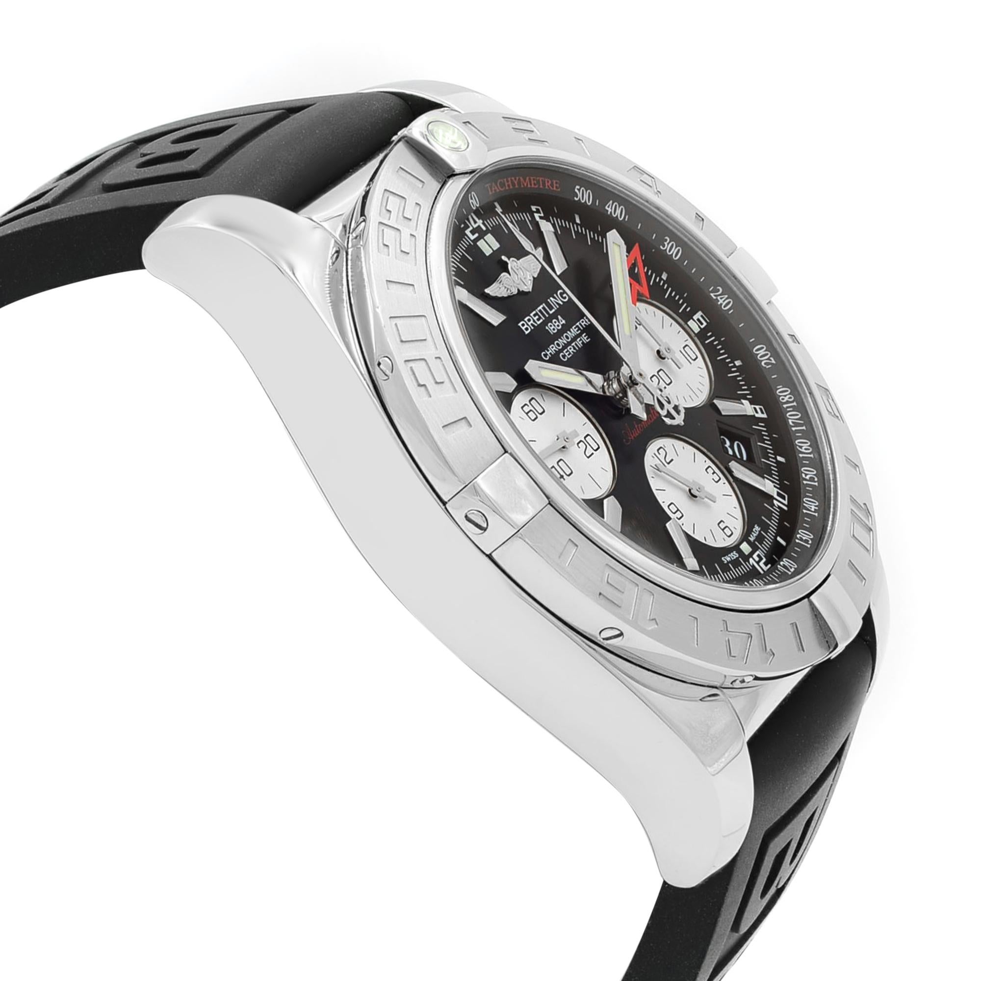 Montre automatique Breitling Chronomat GMT Steel Black Dial AB042011/BB56-153S Pour hommes en vente