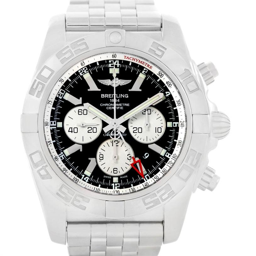 Breitling Chronomat GMT Steel Black Dial Men's Watch AB0410 Box Papers For Sale 3
