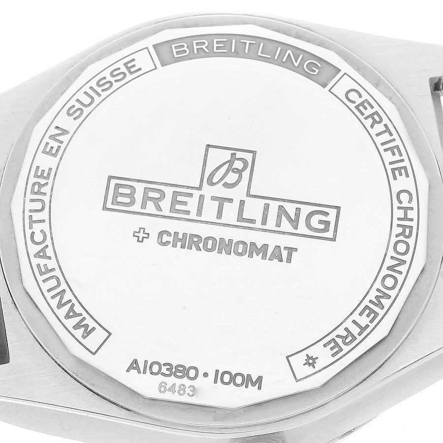 Breitling Chronomat Green Dial Steel Diamond Ladies Watch A10380 Box Card 3