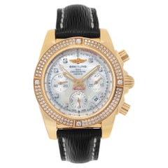 Used Breitling Chronomat HB0140 in yellow gold Mother of Pearl dial 41mm watch