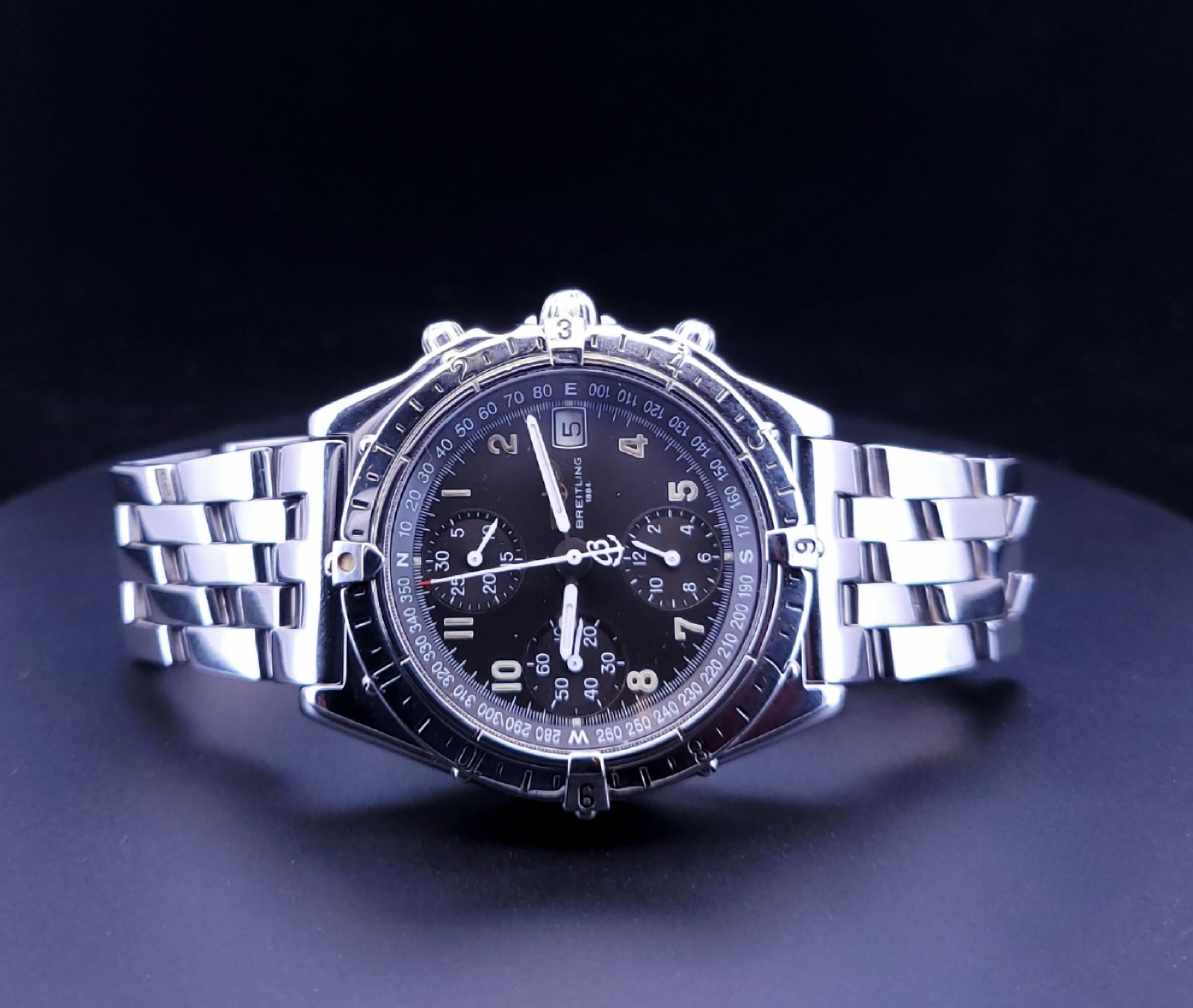 BREITLING Chronomat Longitude A20048 GMT grau Zifferblatt Automatik Herrenuhr im Angebot 6