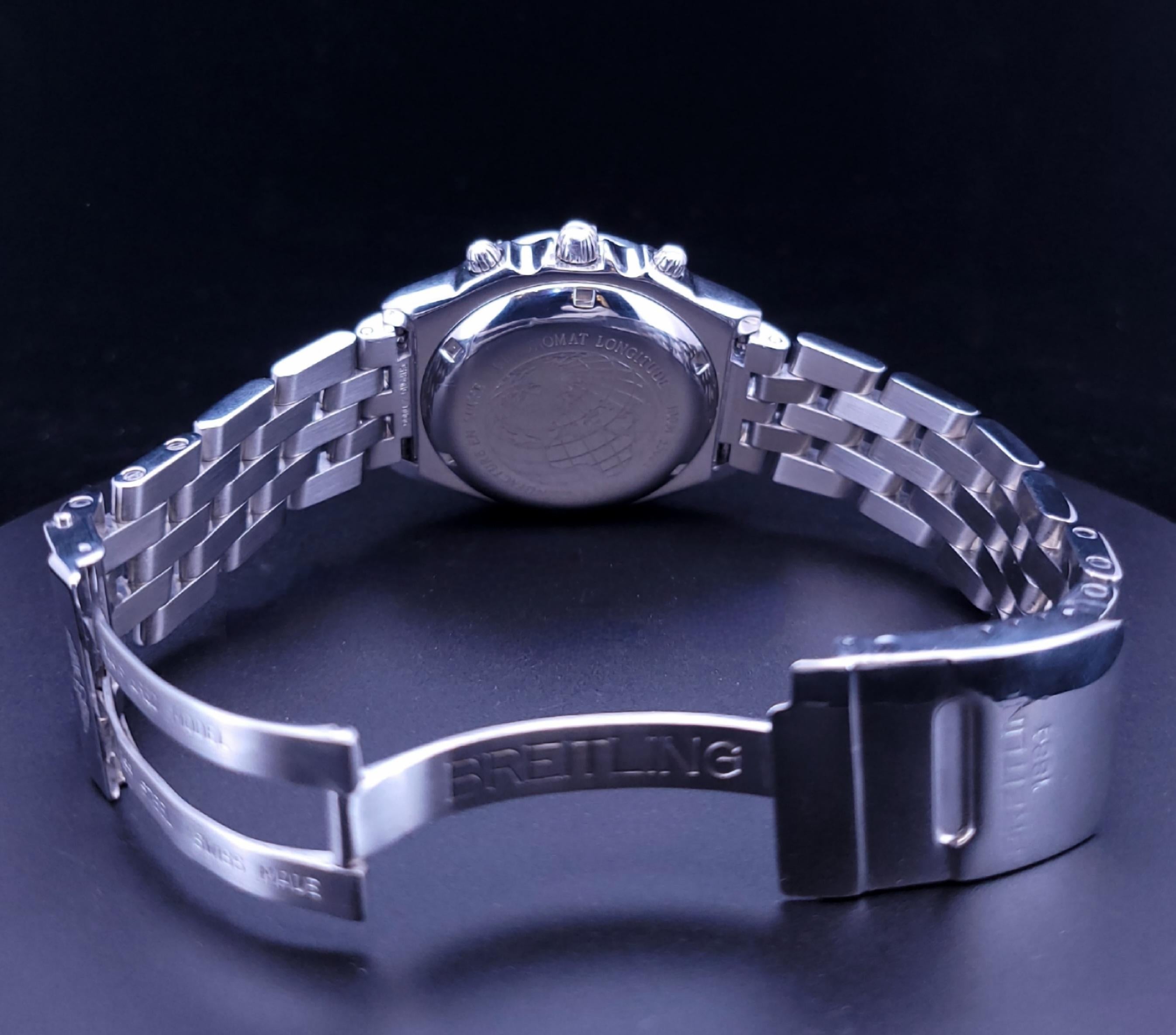 BREITLING Chronomat Longitude A20048 GMT grau Zifferblatt Automatik Herrenuhr im Angebot 5
