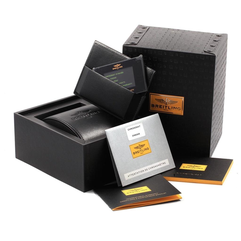 Breitling Chronomat Raven Blacksteel Watch MB0111 Box Papers 2