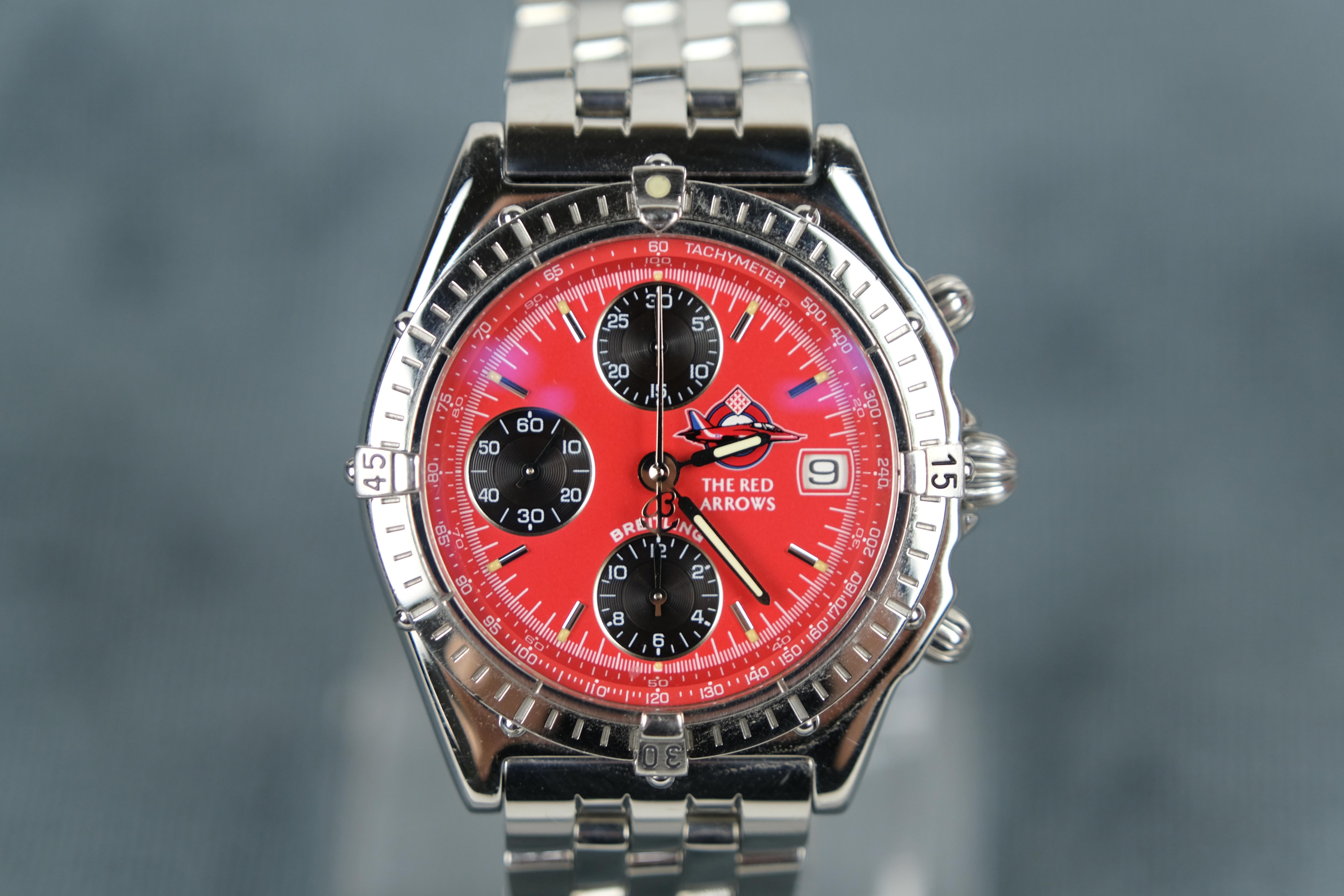 Breitling Chronomat Red Arrows Limited Edition.

I am a pilot. Not a commercial pilot, a private pilot. I became a pilot to realize a lifelong ambition. From being a small child when my mother was sure I was a reincarnated First World War fighter