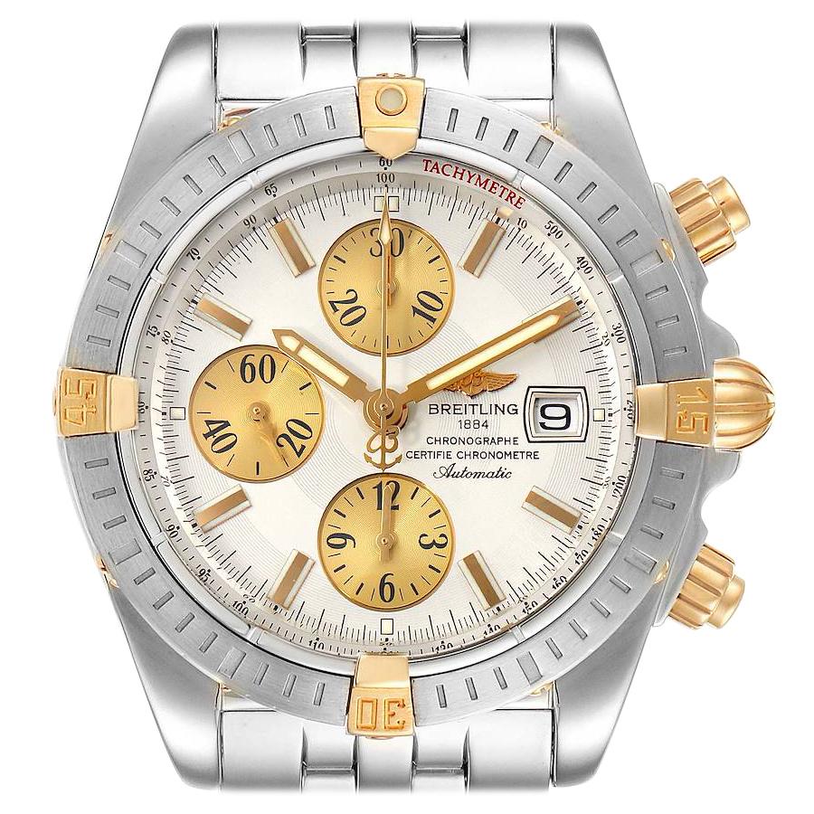 Breitling Chronomat Steel 18k Yellow Gold Men's Watch B13356 Box Papers For Sale