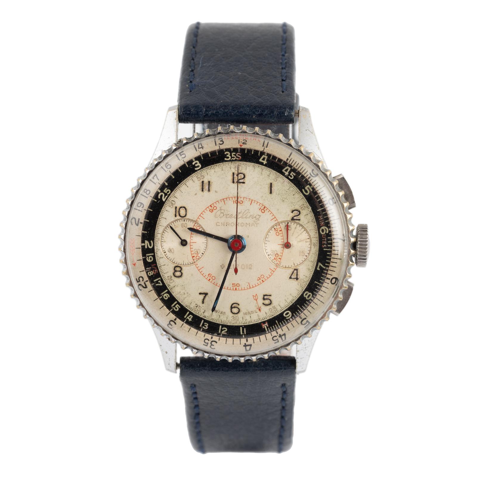 Cronógrafo Breitling Chronomat de acero - Años 40

Este Breitling Chronomat de la década de 1940 es un ejemplo muy coleccionable de la innovación de los primeros relojes-herramienta. Venerado entre los entusiastas del vintage, tiene caja de acero