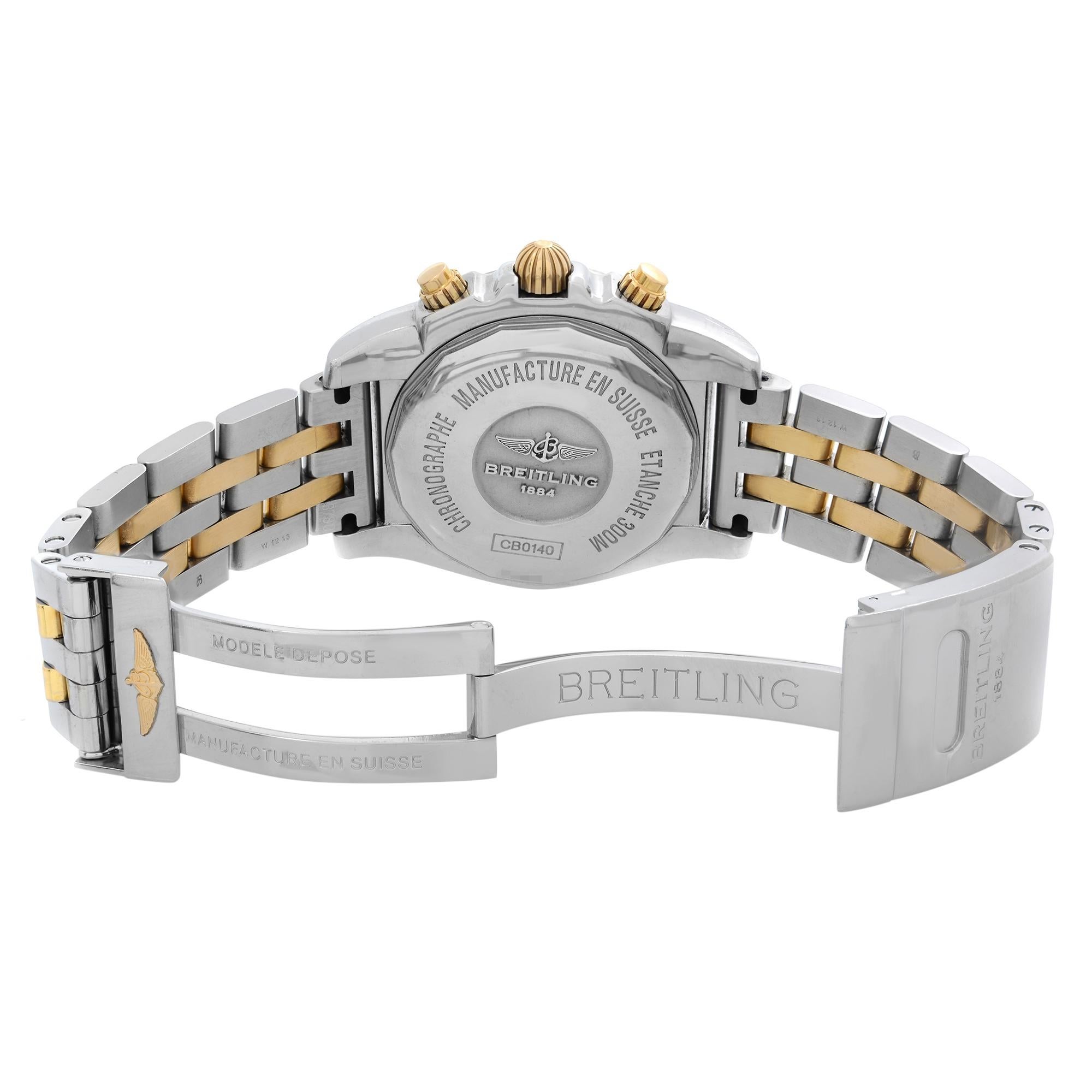 Men's Breitling Chronomat Steel Rose Gold Black Automatic Watch CB014012/BA53-378C