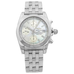 Breitling Chronomat Steel Tungsten MOP Dial Ladies Watch W1331012/A774-385A