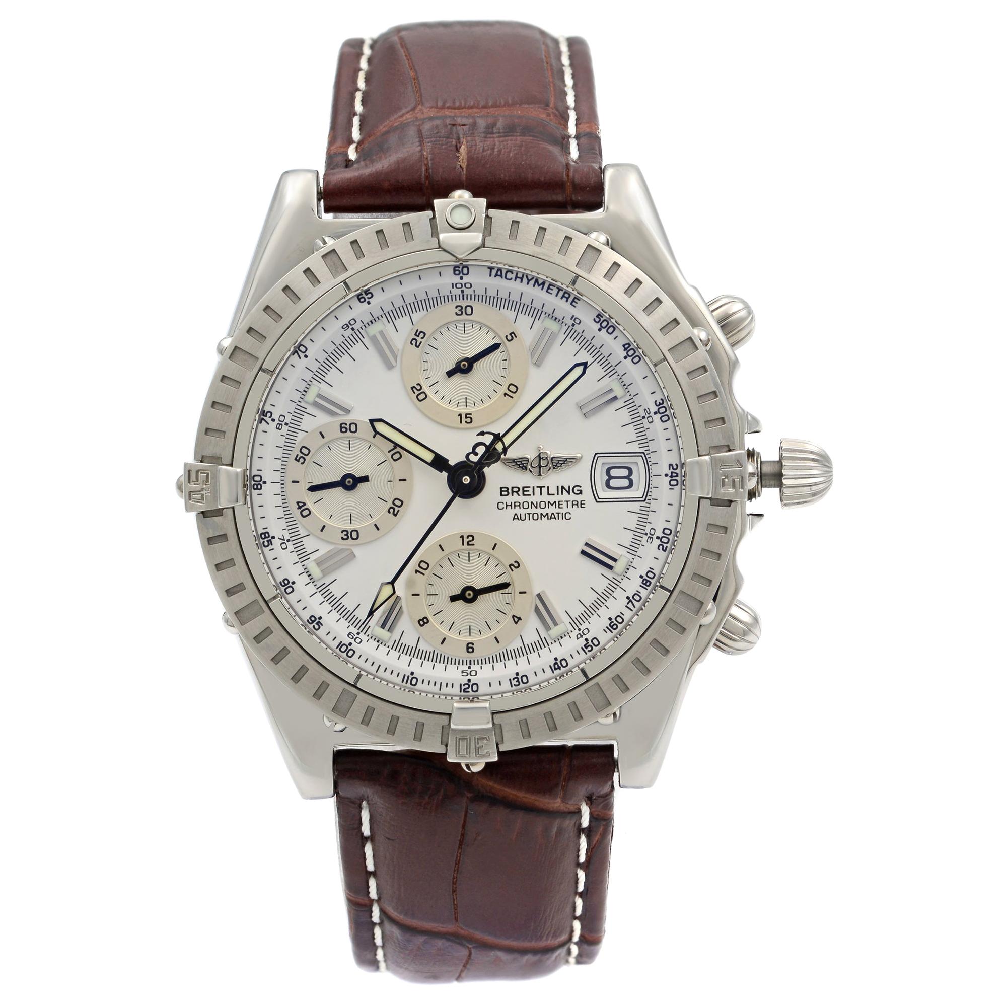 Breitling Chronomat Steel White Sticks Date Dial Automatic Men's Watch A13352