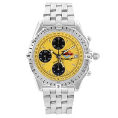 Retro Breitling Chronomat The World is Yours Yellow Dial LTD Edition Mens Watch A20048