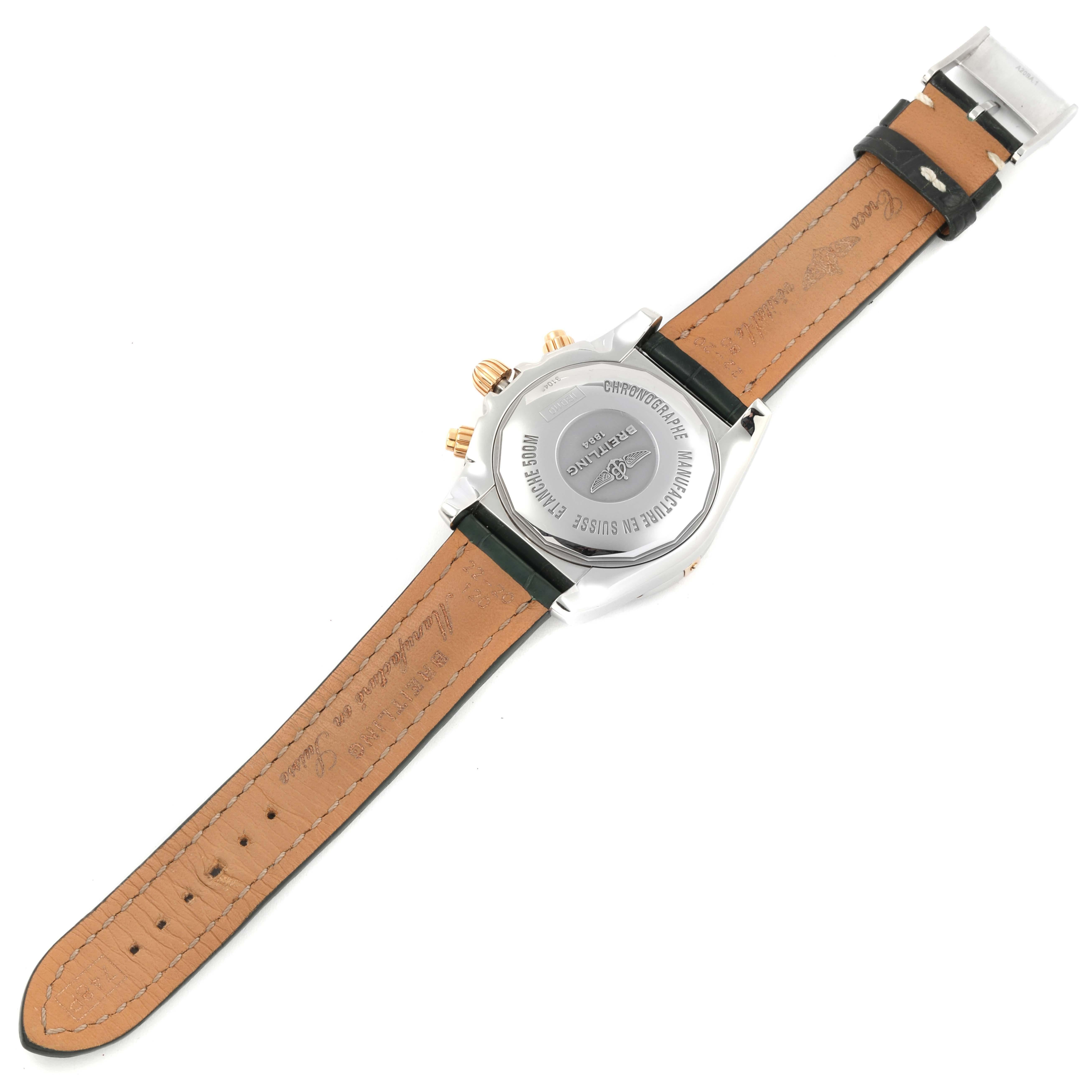 Breitling Chronomat White Dial Steel Rose Gold Diamond Mens Watch IB0110 For Sale 5