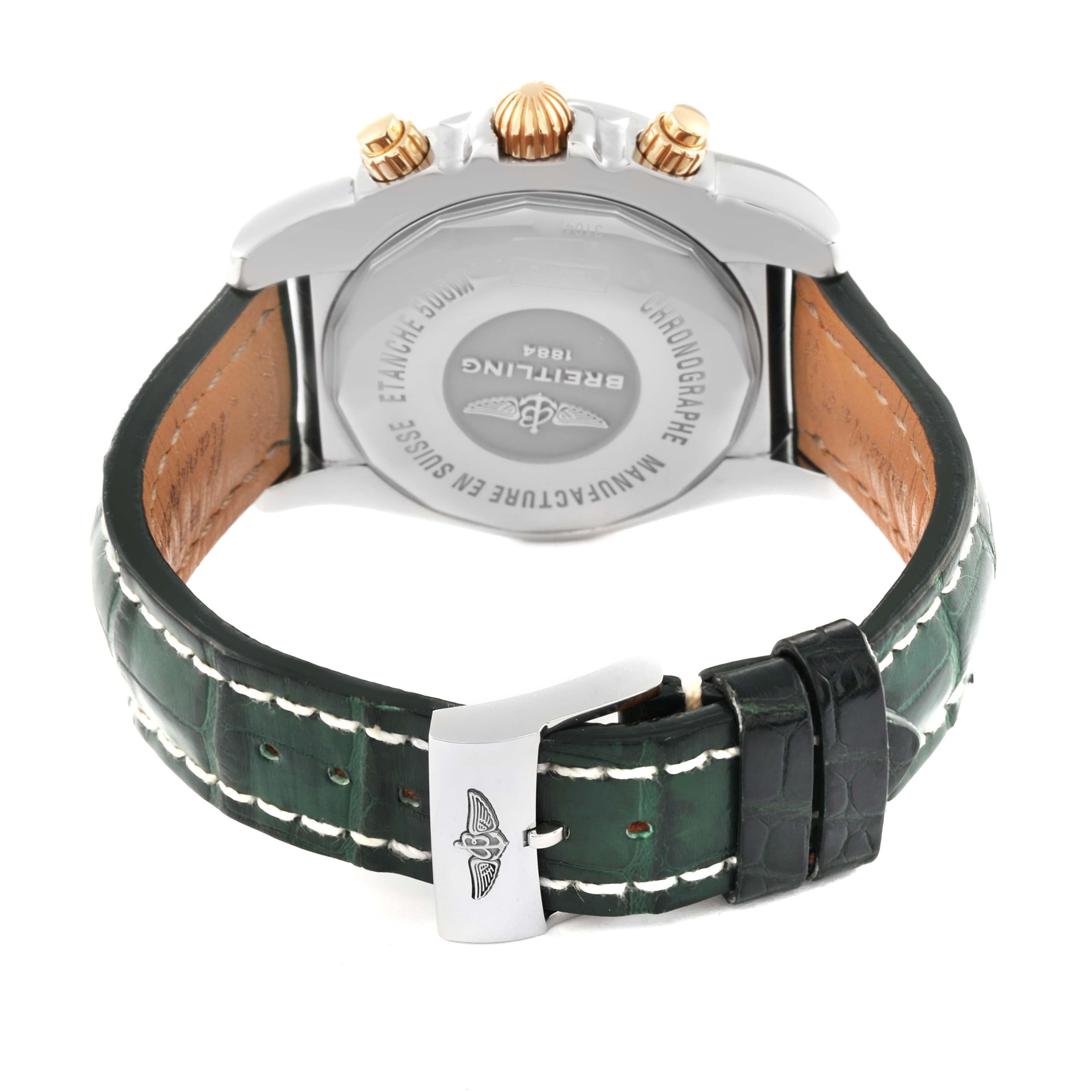 Breitling Chronomat White Dial Steel Rose Gold Diamond Mens Watch IB0110 For Sale 3