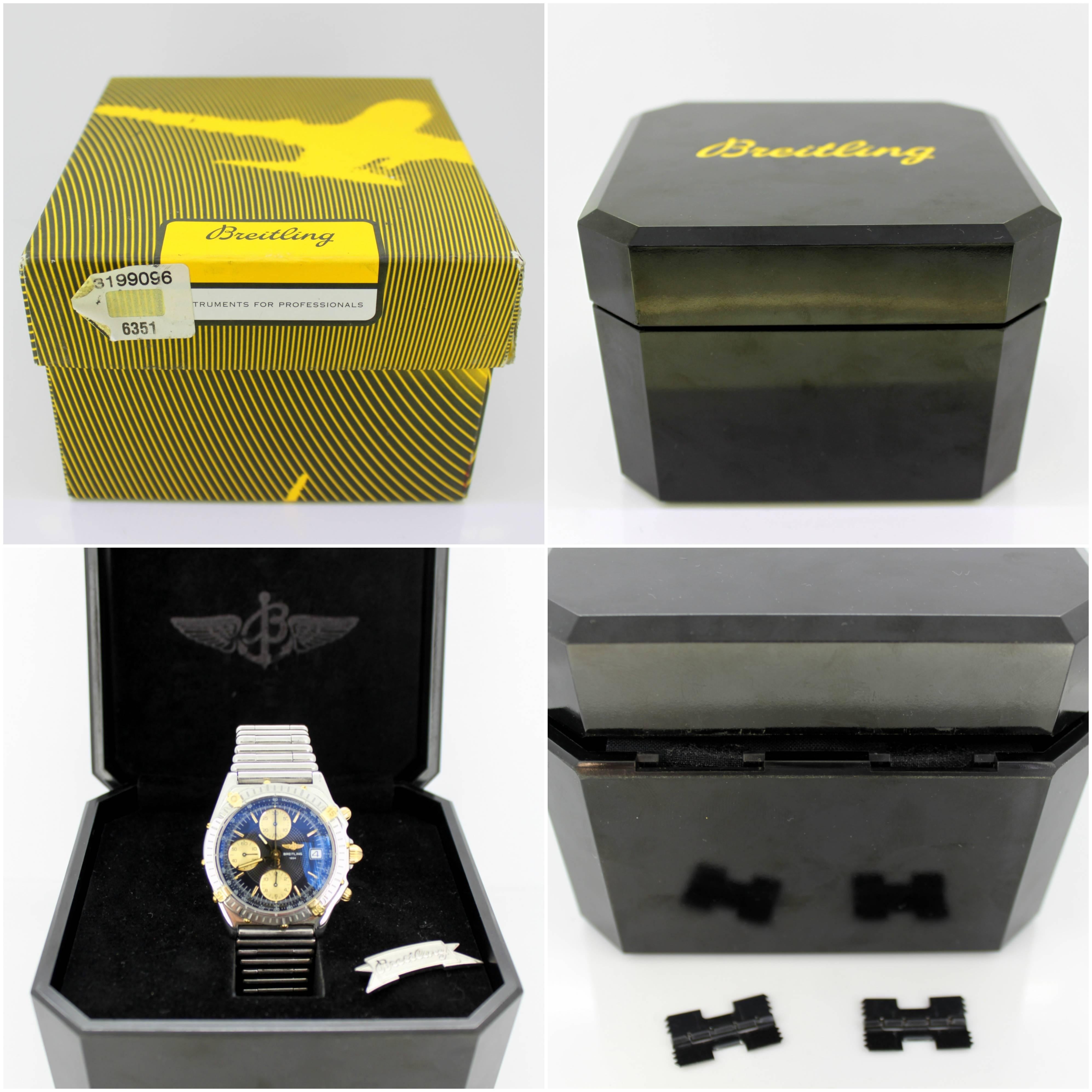 Breitling Chronomat Wristwatch, Automatic Chronograph, 18 Karat Gold and Steel 7