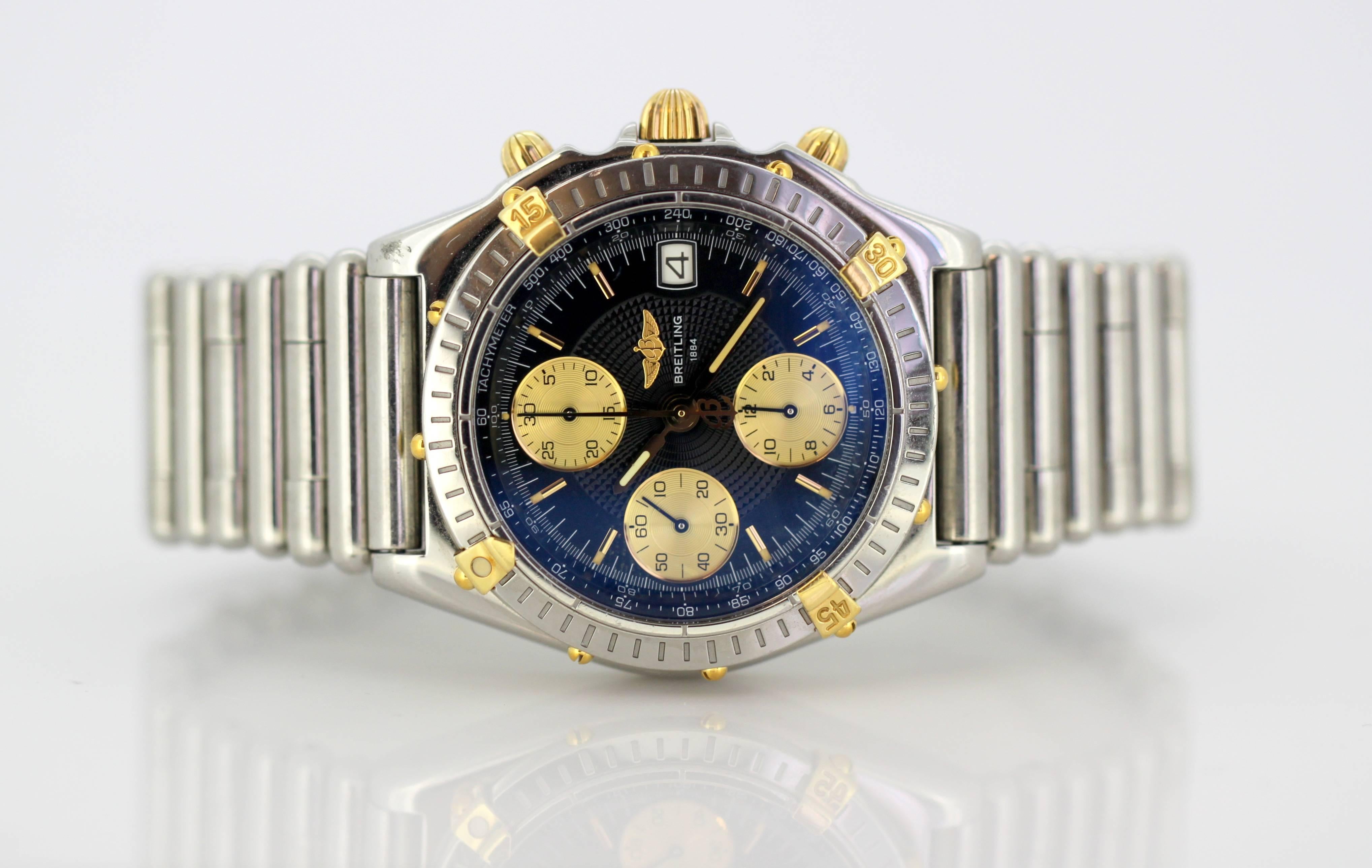 Breitling Chronomat Wristwatch, Automatic Chronograph, 18 Karat Gold and Steel 2
