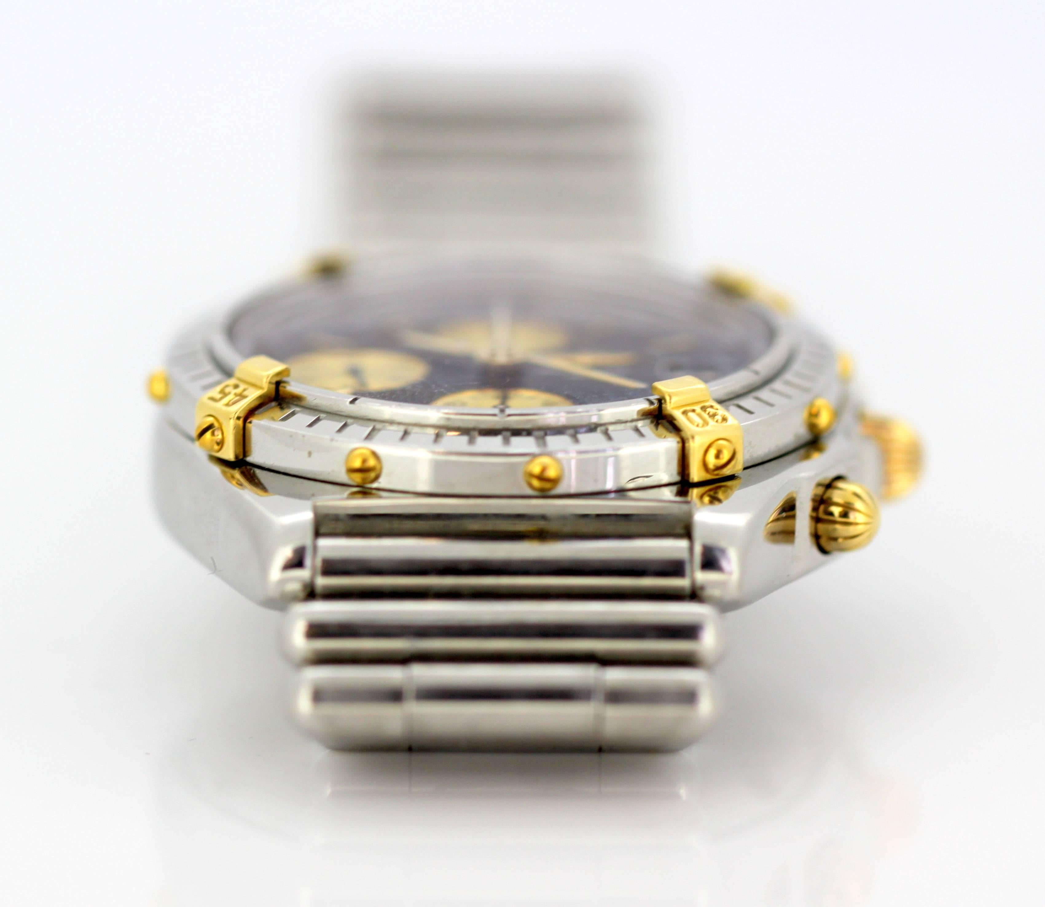 Breitling Chronomat Wristwatch, Automatic Chronograph, 18 Karat Gold and Steel 4