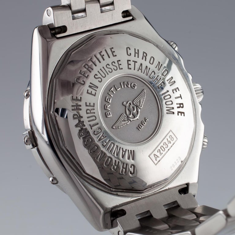 Breitling Chronometre Longitude SS Automatic Men's Watch A20348 w/ Diamond Bezel For Sale 1