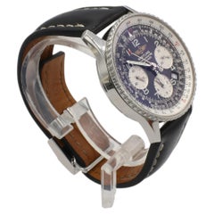 Breitling Chronometre Navitimer Stainless Steel Leather Strap Mens Watch A23322