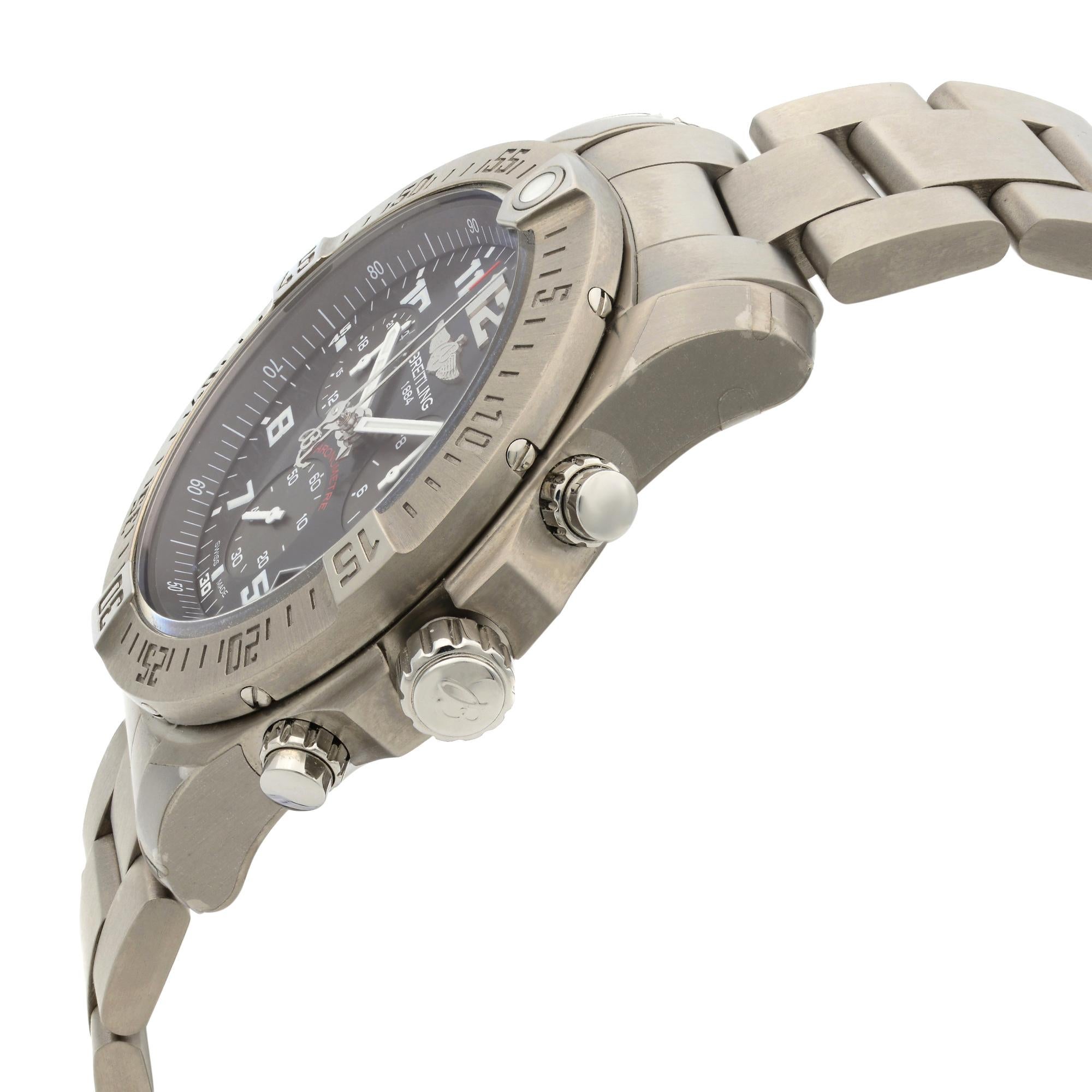 Breitling Chronospace Evo B60 Titanium Black Quartz Watch EB601010/BF49-152E In Excellent Condition In New York, NY