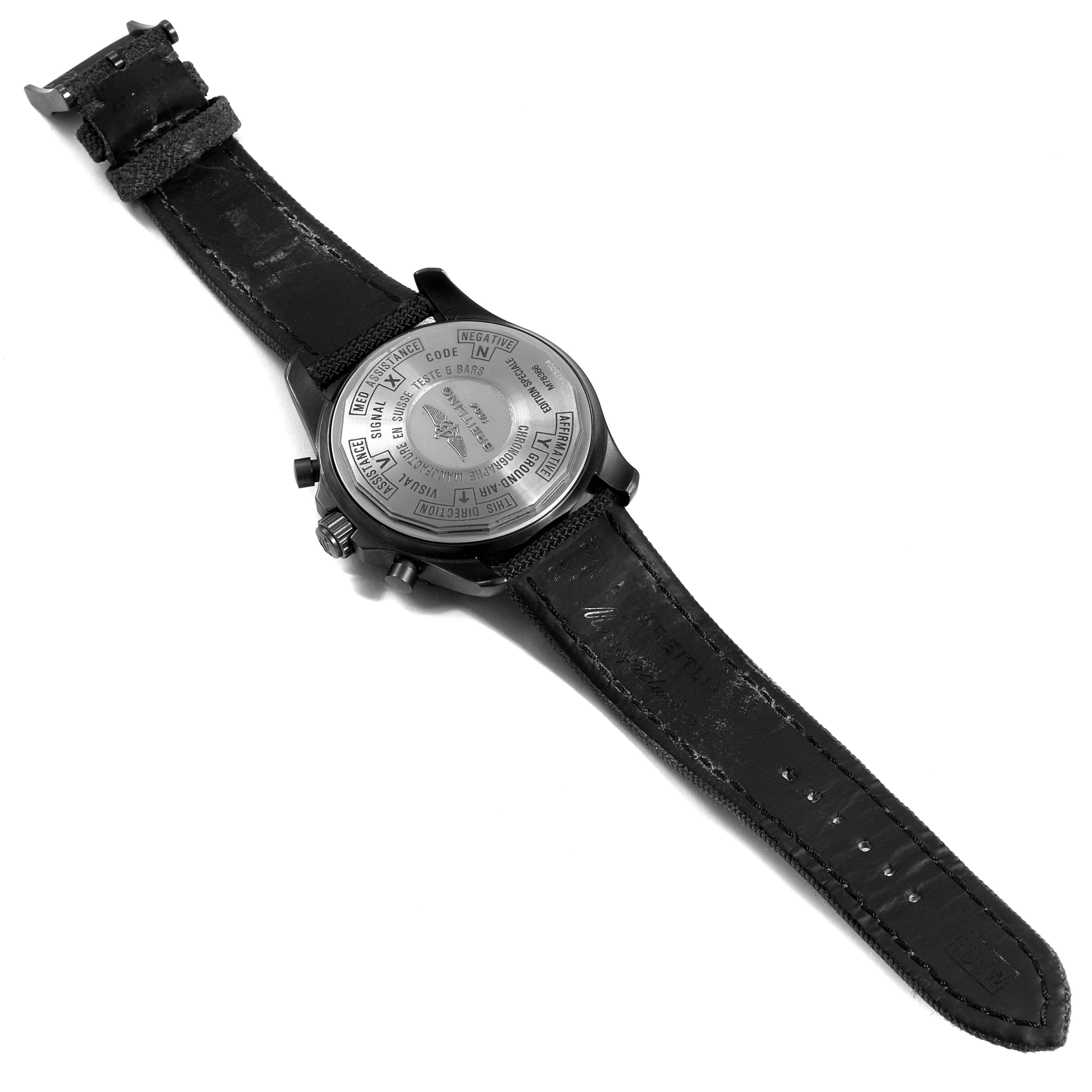 Breitling Chronospace Military GMT Alarm Blacksteel Men's Watch M78366 2