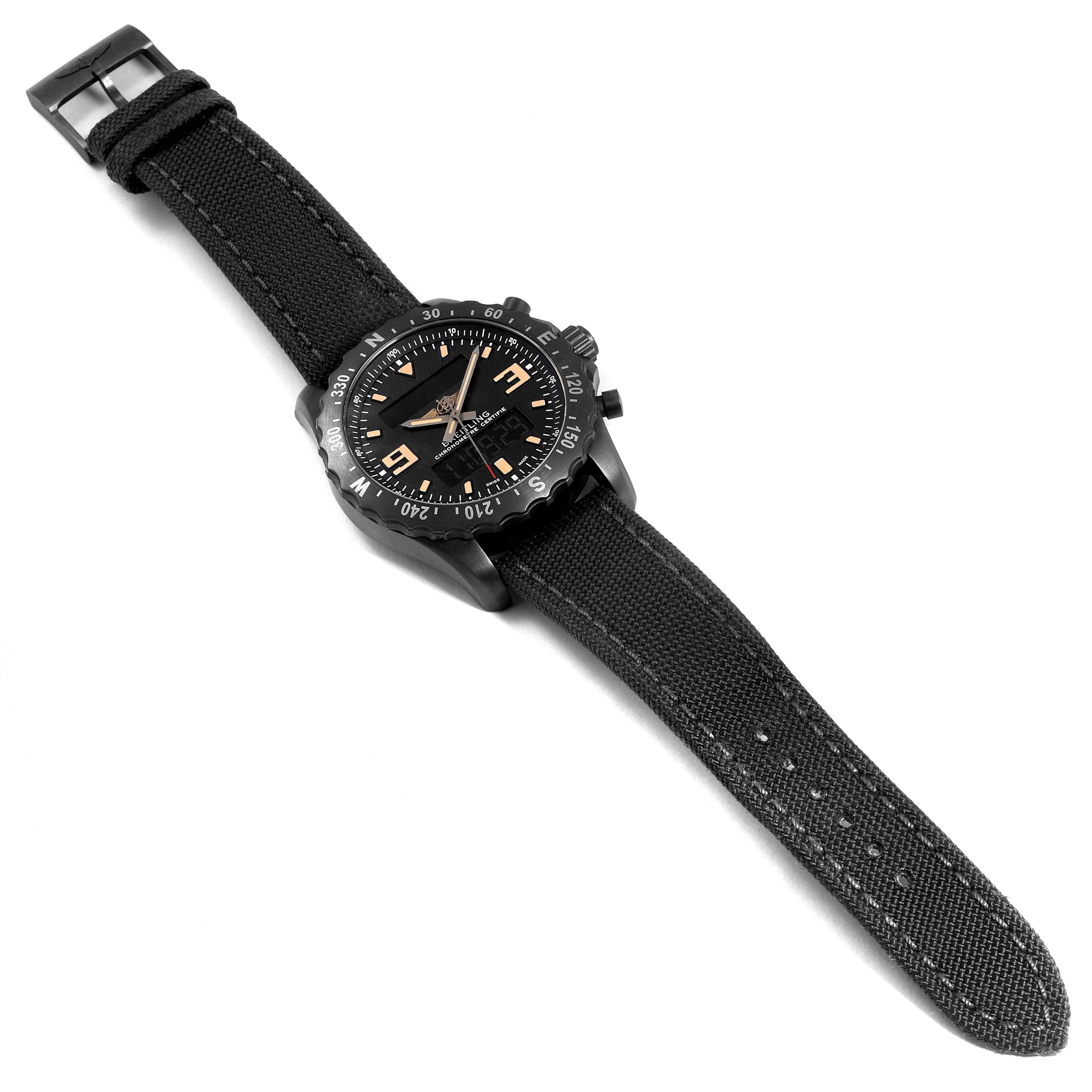Breitling Chronospace Military GMT Alarm Blacksteel Men's Watch M78366 3