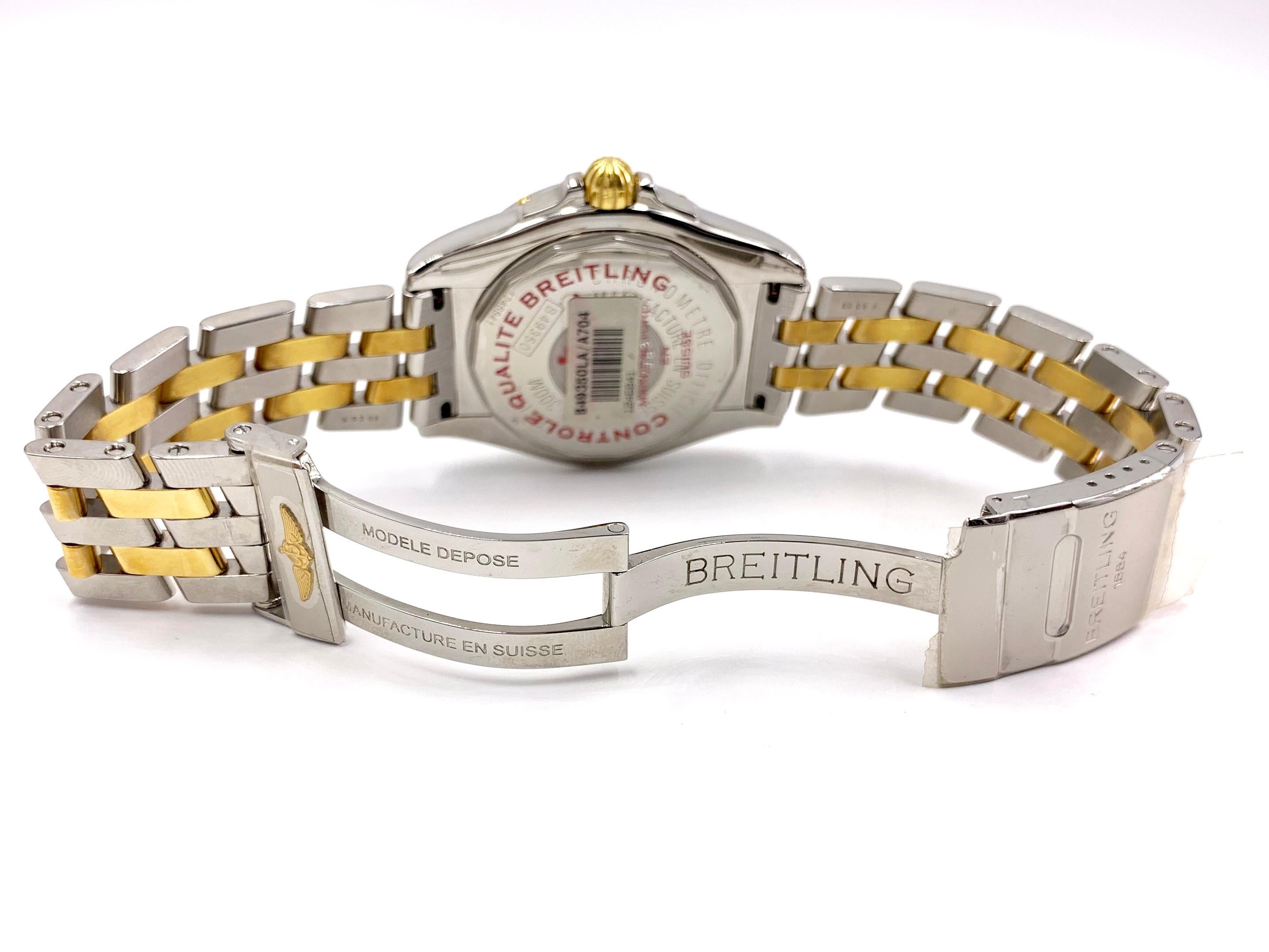 Breitling Cockpit Galactic 41 Diamond Gold and Stainless Automatic Watch For Sale 2