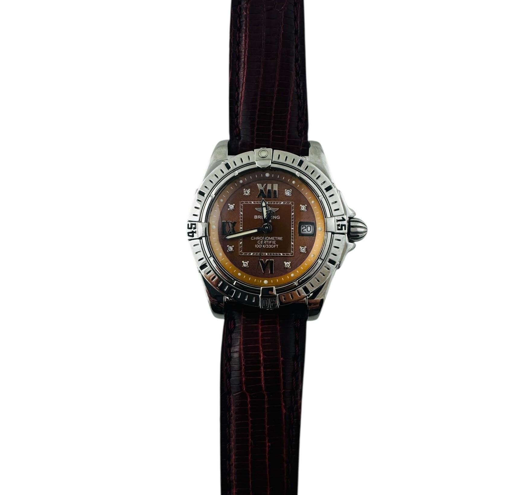 Contemporaneo Orologio da donna Breitling Cockpit A71356 Quadrante in bronzo con diamanti #23247 in vendita