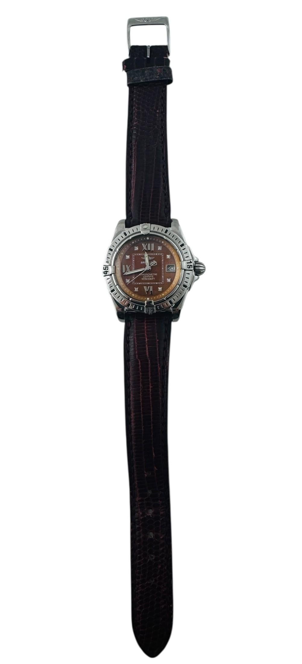 Donna Orologio da donna Breitling Cockpit A71356 Quadrante in bronzo con diamanti #23247 in vendita