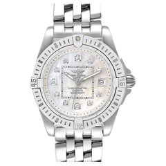 Breitling Cockpit Mother of Pearl Diamond Steel Ladies Watch A71356